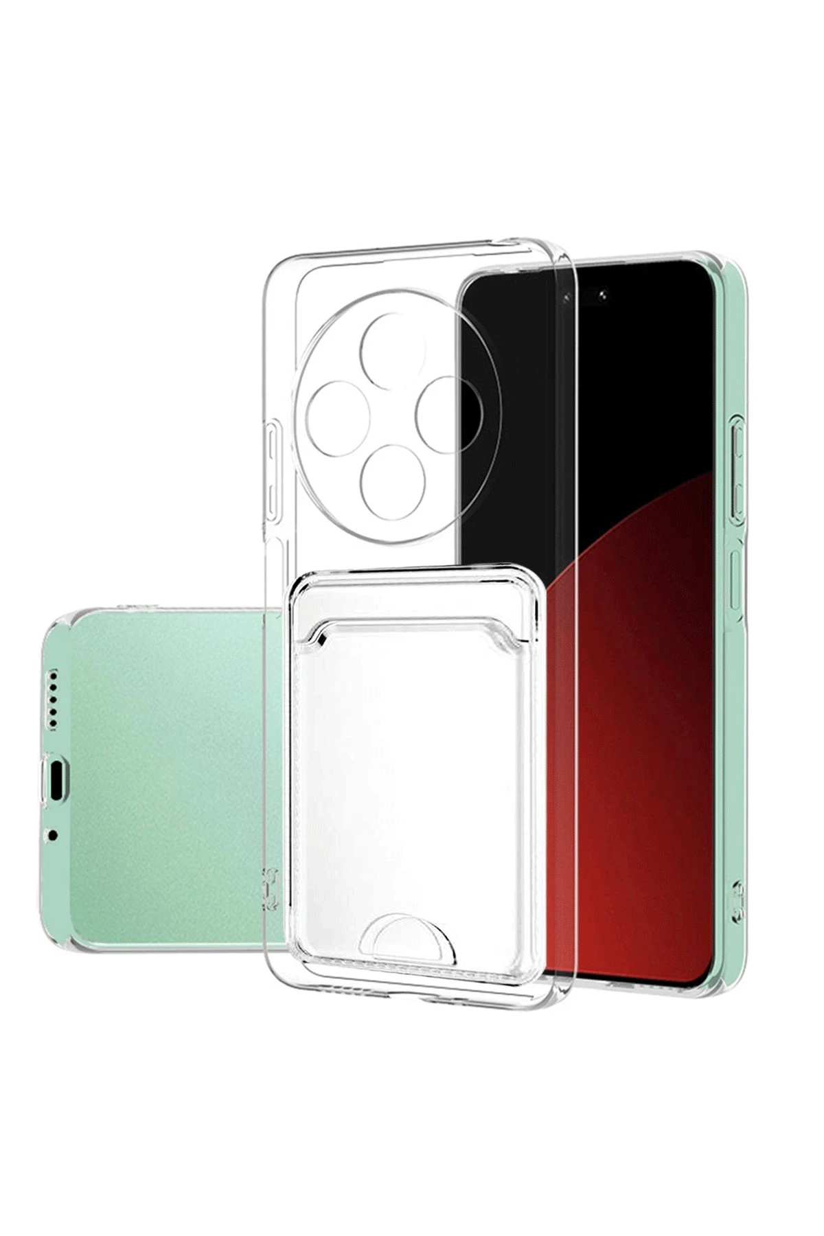 Newface Xiaomi Redmi 14C Kılıf Kart Şeffaf Silikon - Şeffaf