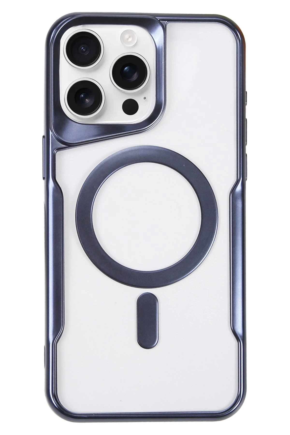 Newface iPhone 16 Pro Max Kılıf Boyi Magsafe Silikon Kapak - Lacivert