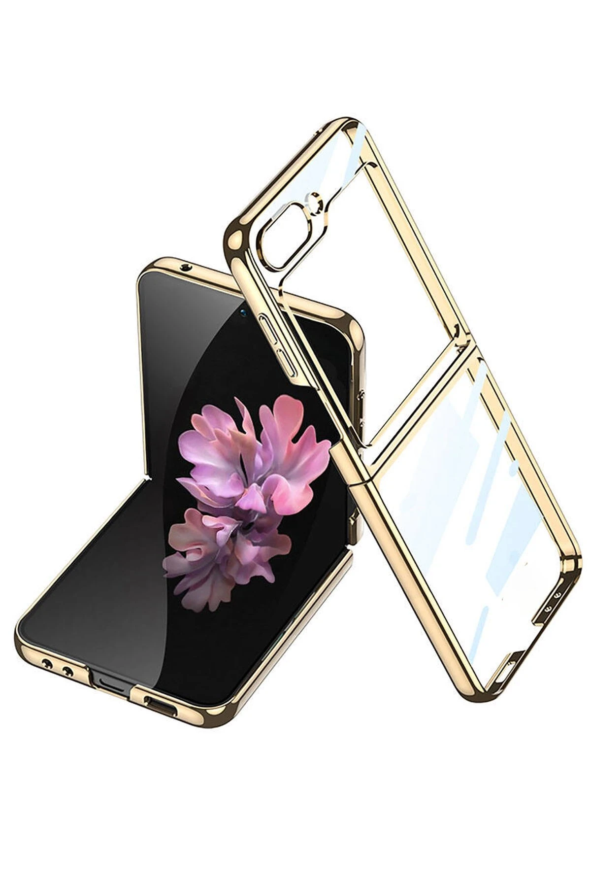Newface Samsung Galaxy Z Flip 6 Kılıf Fold Element Kapak - Gold