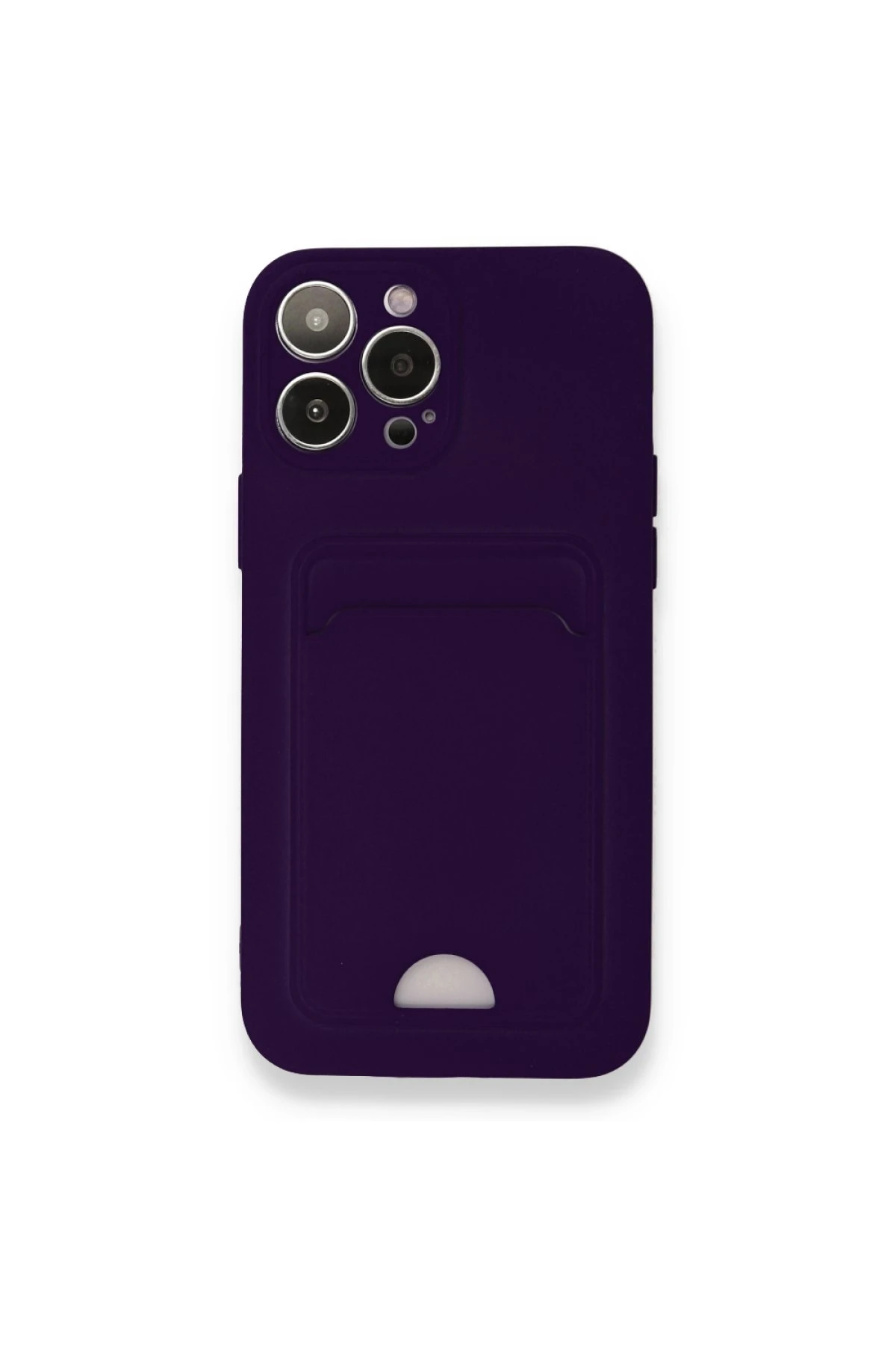 Newface iPhone 12 Pro Max Kılıf Kelvin Kartvizitli Silikon - Derin Mor