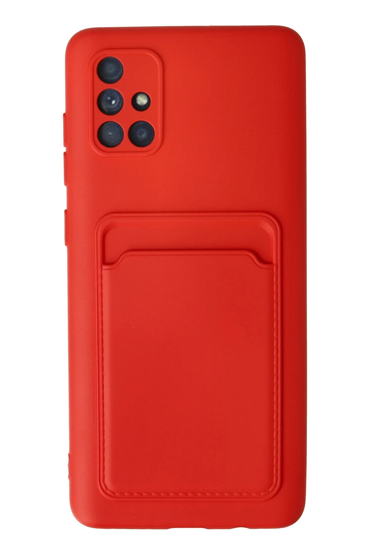 Newface Samsung Galaxy A71 Kılıf Kelvin Kartvizitli Silikon - Kırmızı