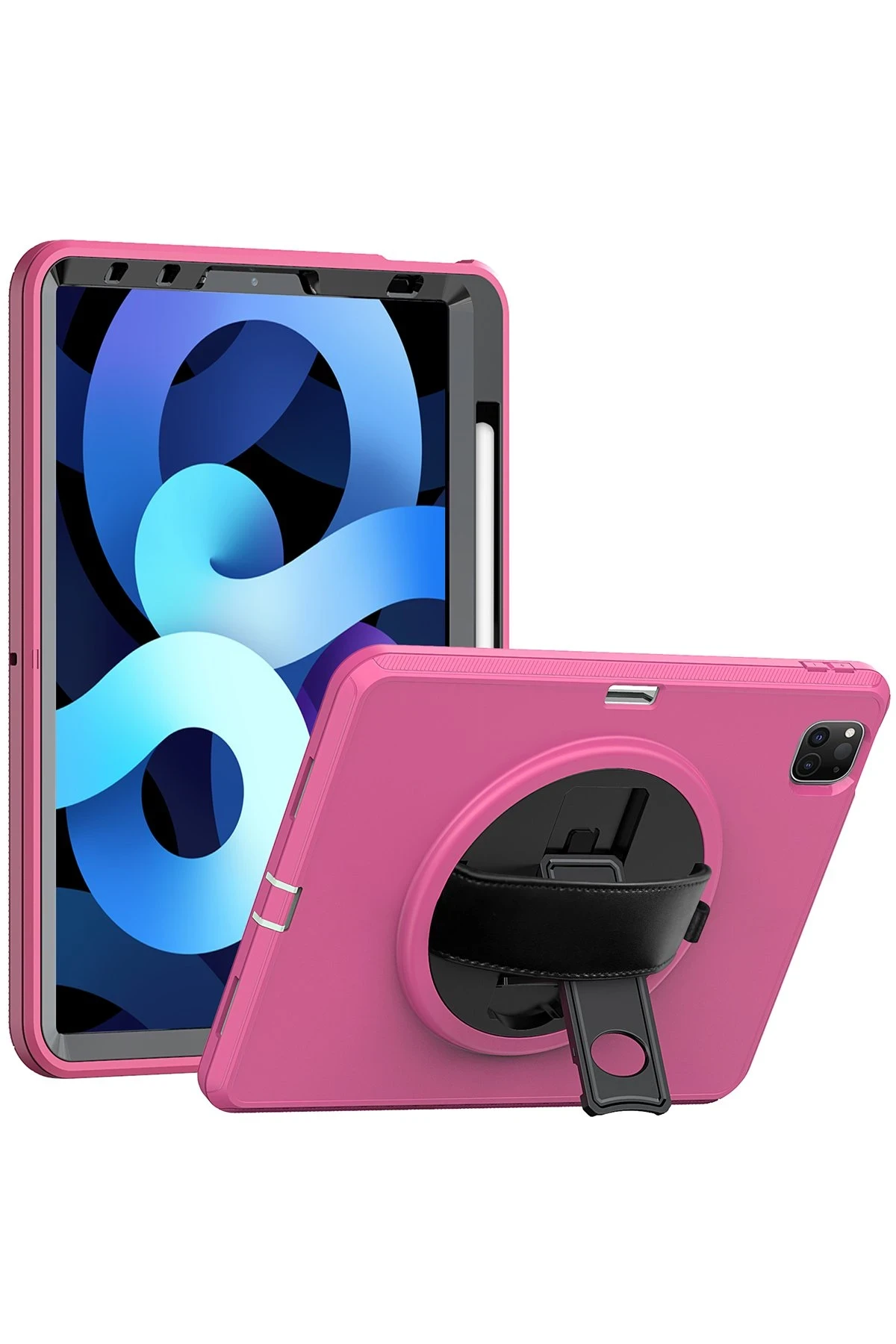 Newface iPad Pro 11 (2018) Kılıf Hand Strap Tablet Kılıfı - Pembe