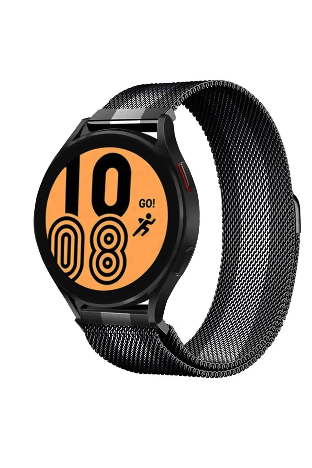 Newface Samsung Galaxy Watch 4 Metal Mıknatıslı Kordon - Siyah-Beyaz