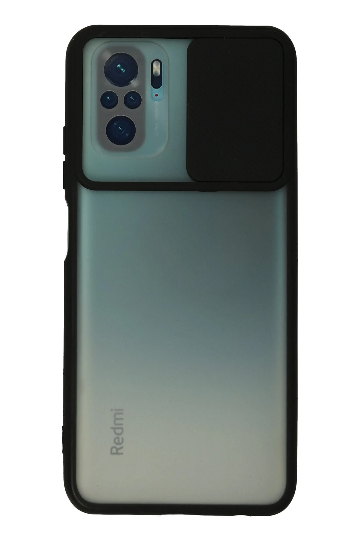 Newface Xiaomi Redmi Note 10 Kılıf Palm Buzlu Kamera Sürgülü Silikon - Siyah
