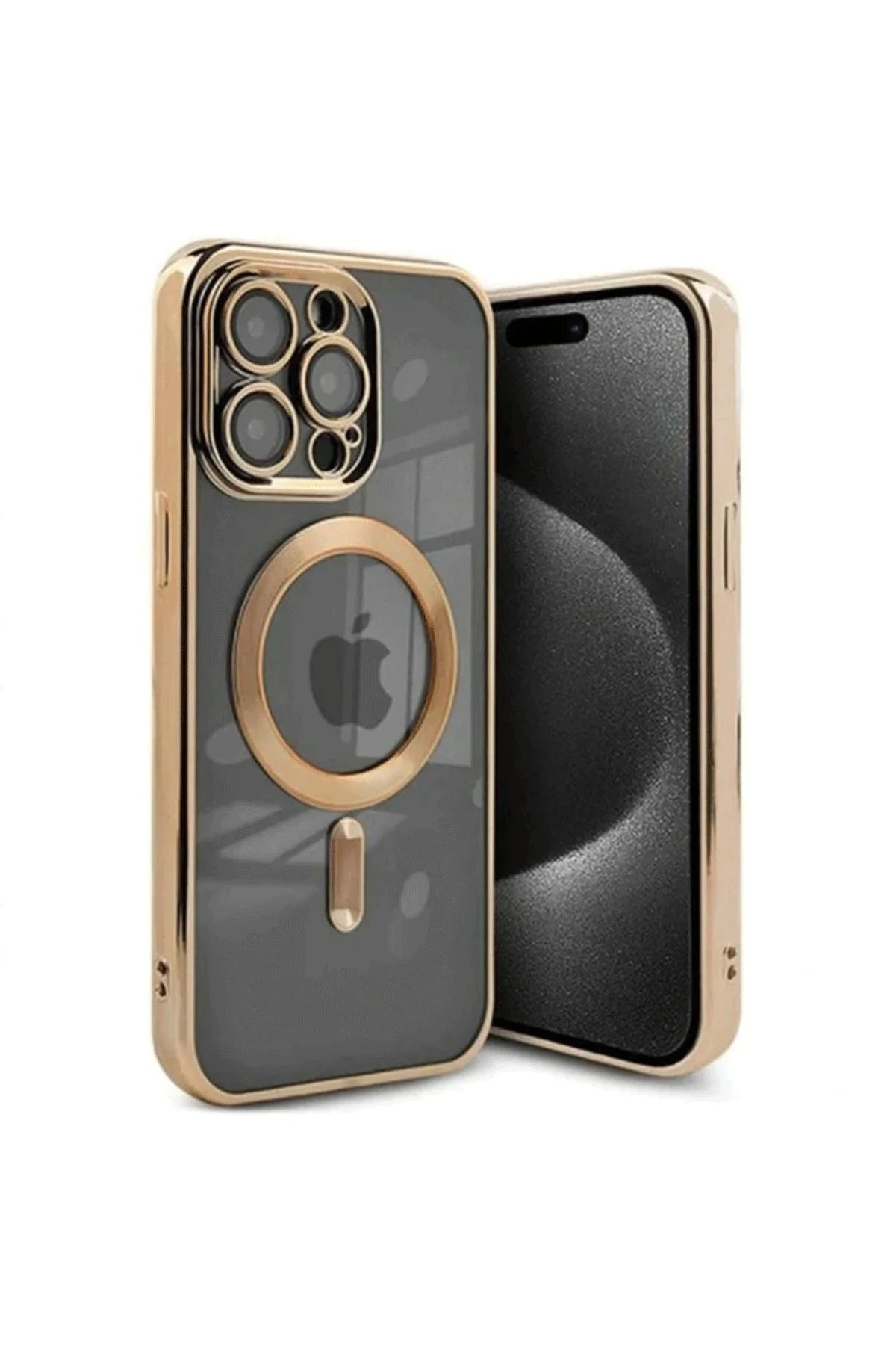 Newface iPhone 15 Pro Max Kılıf Kross Magneticsafe Kapak - Gold