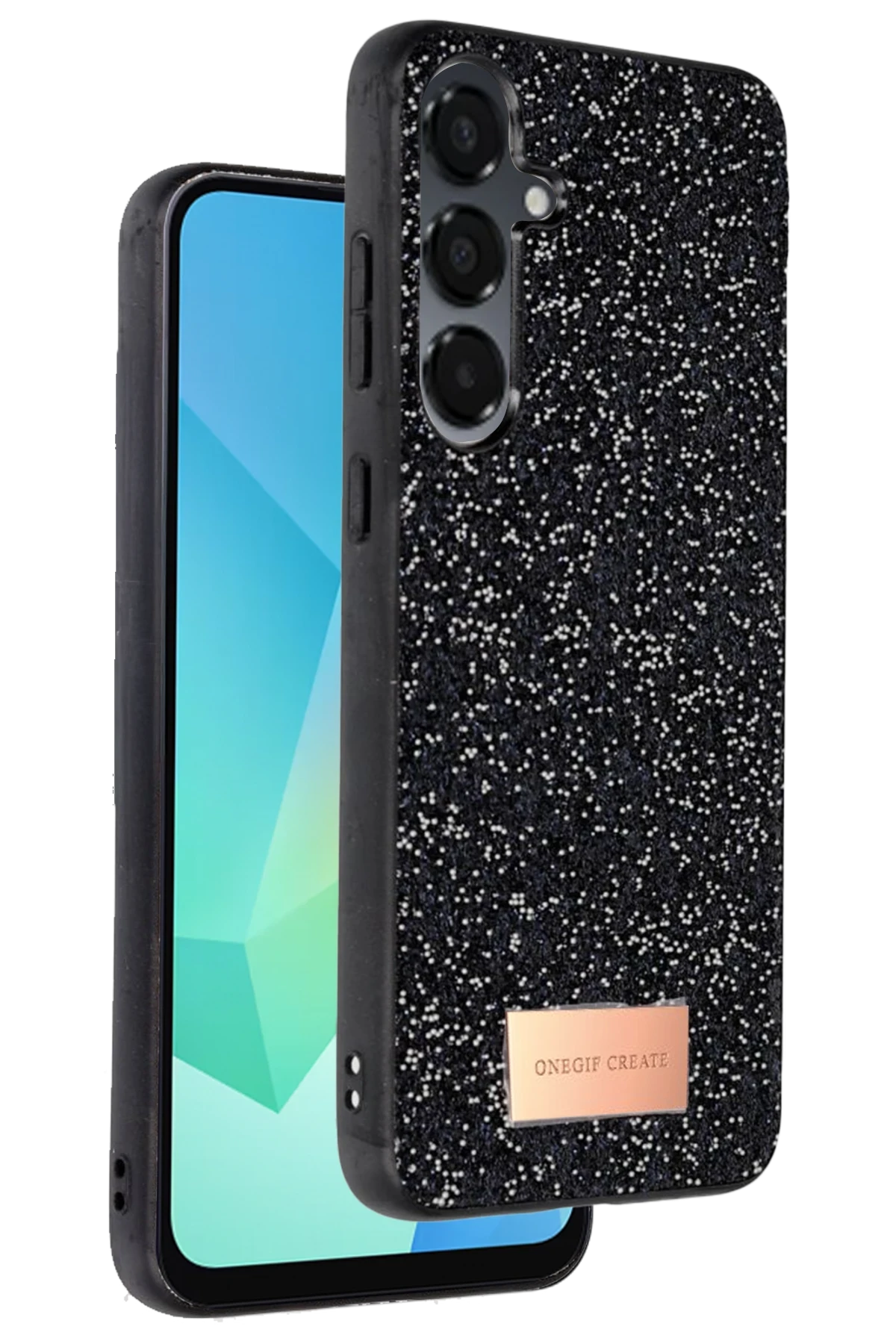 Onegif Samsung Galaxy A26 Bright Simli Kapak - Siyah