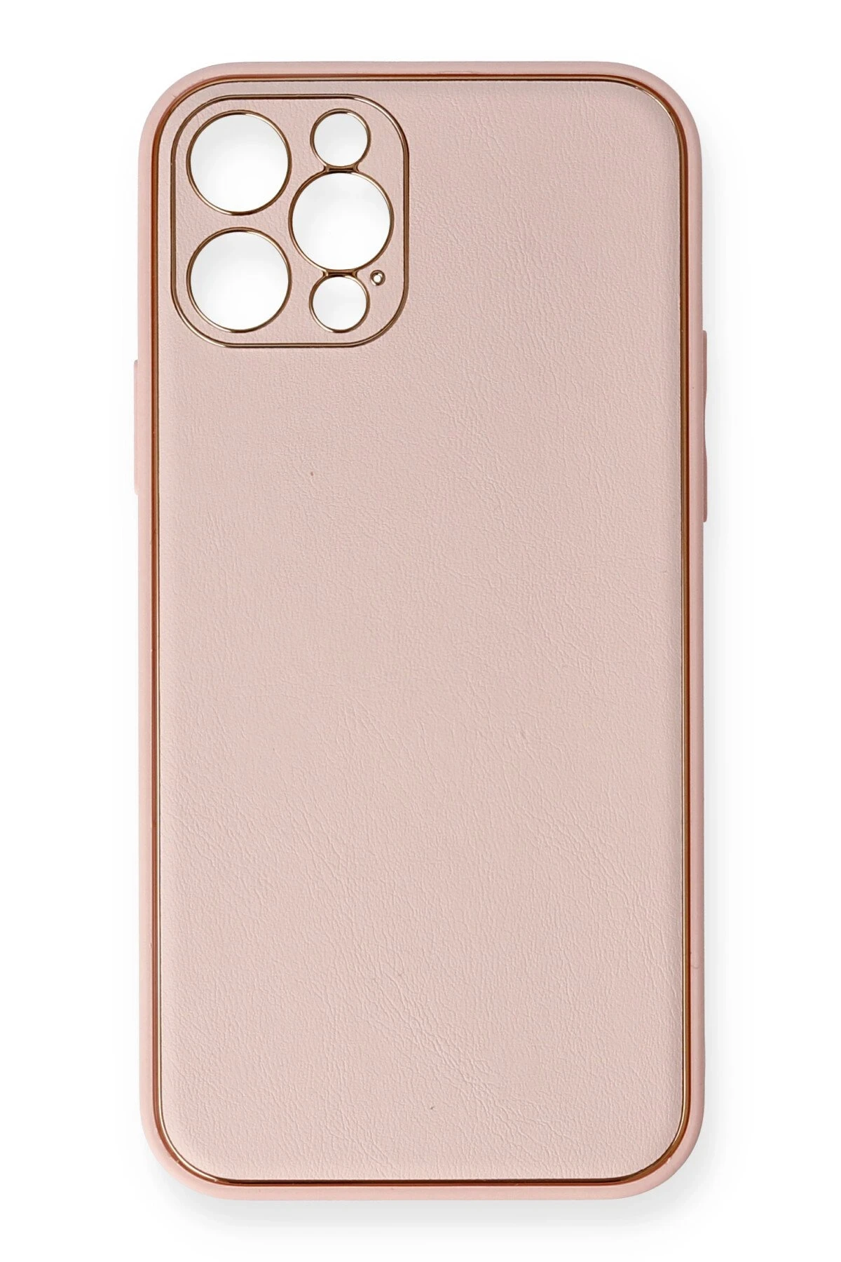 Newface iPhone 12 Pro Kılıf Coco Deri Silikon Kapak - Pembe