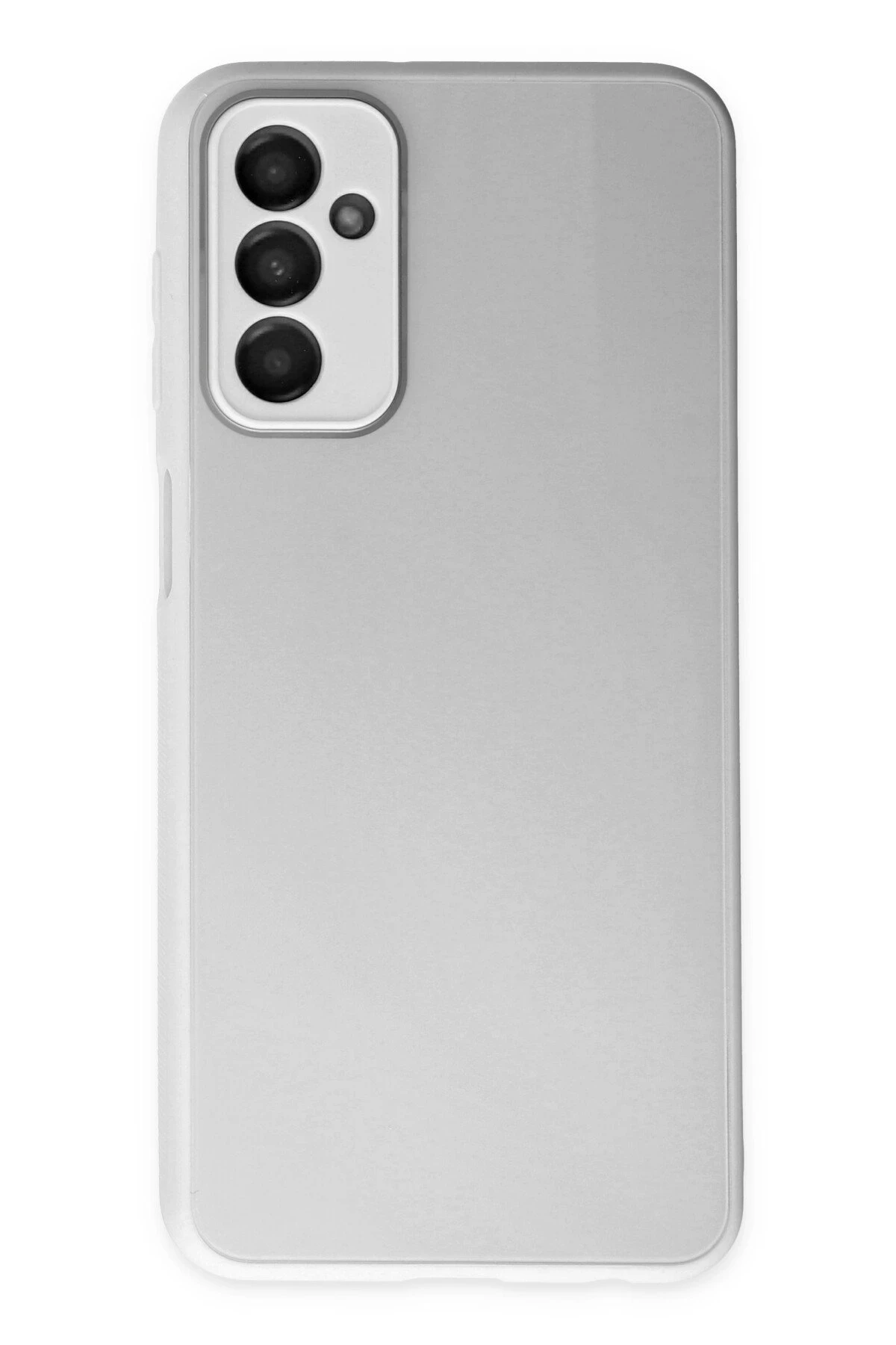 Newface Samsung Galaxy M23 Kılıf Glass Kapak - Beyaz