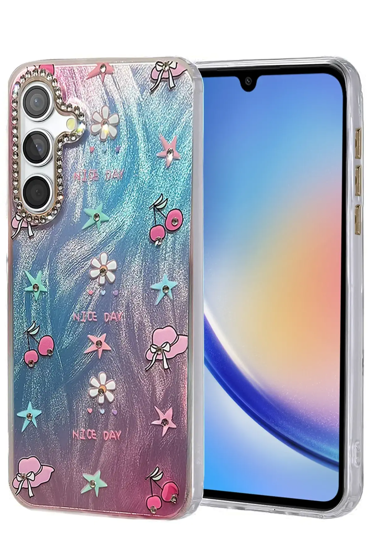 Newface Samsung Galaxy A34 5G Kılıf Blade Aynalı Desenli Kapak - Desen 4