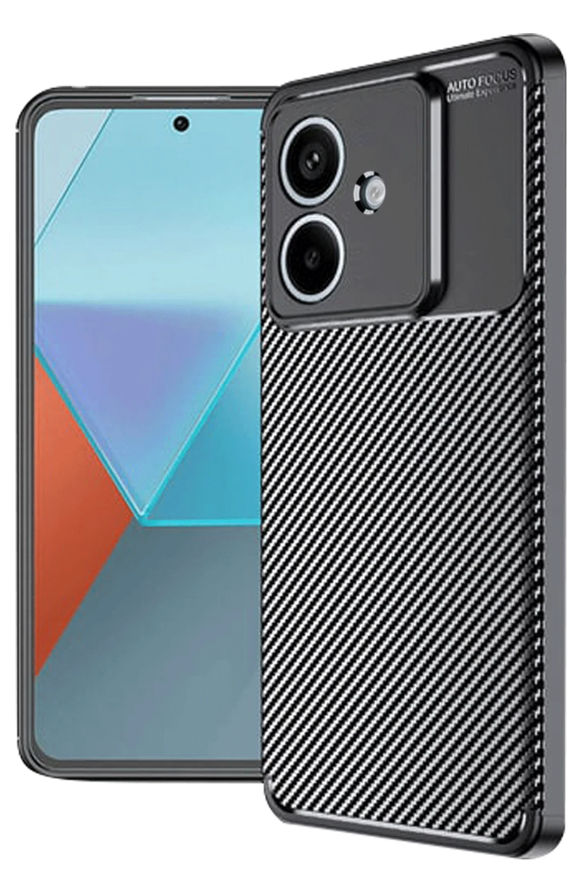 Newface Oppo A3 Kılıf Auto Focus Karbon Kapak - Siyah