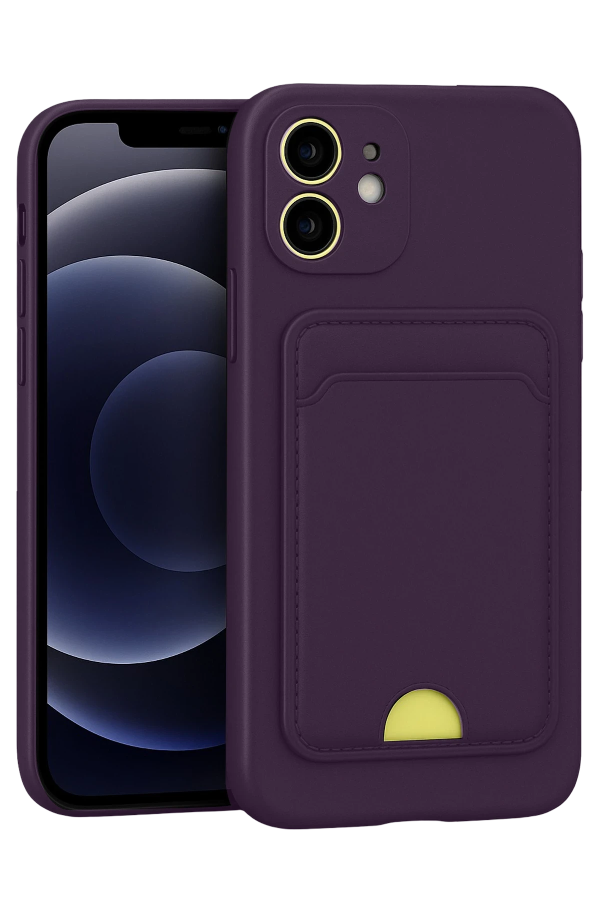 Newface iPhone 11 Kılıf Kelvin Kartvizitli Silikon - Derin Mor