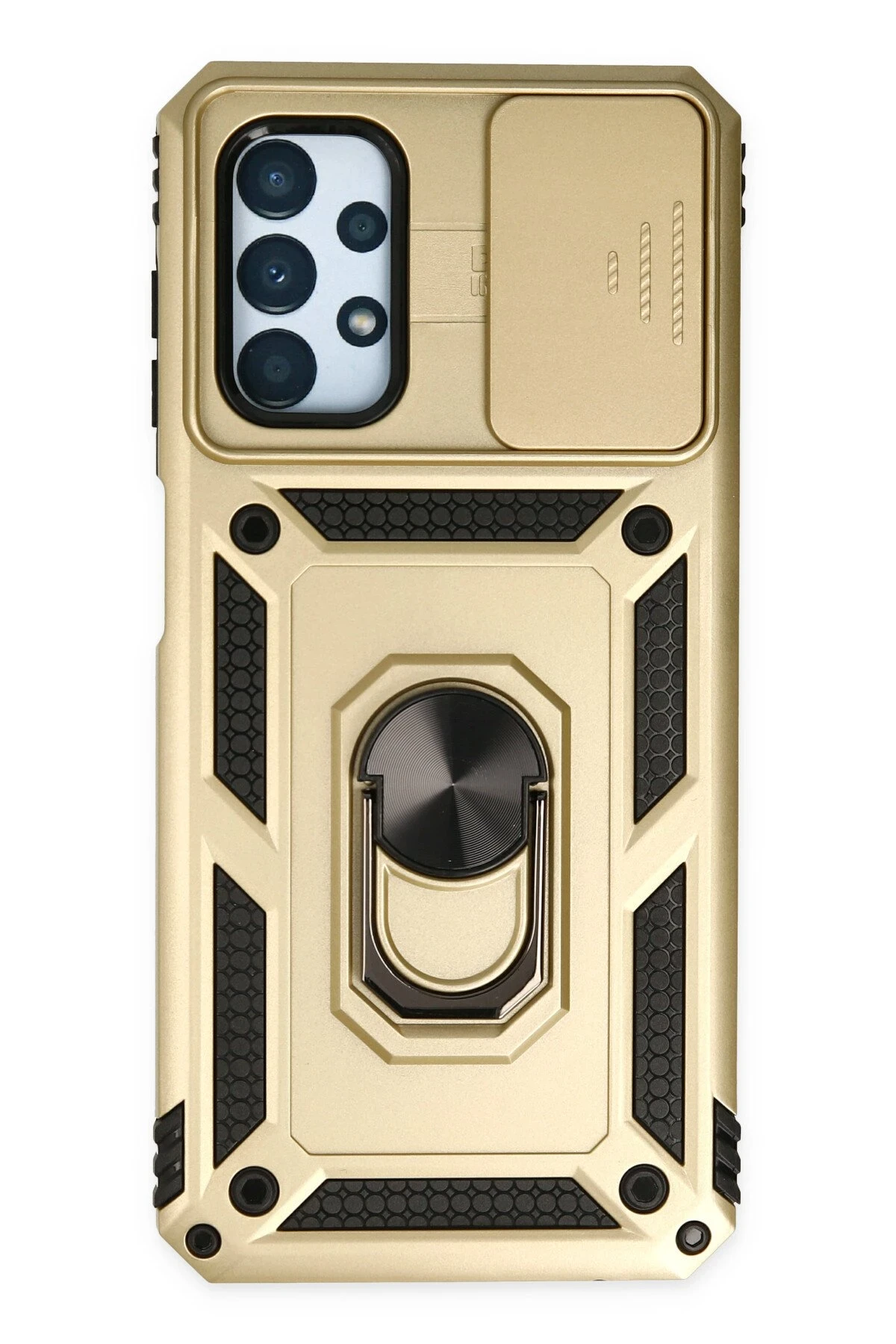 Newface Samsung Galaxy A33 5G Kılıf Pars Lens Yüzüklü Silikon - Gold