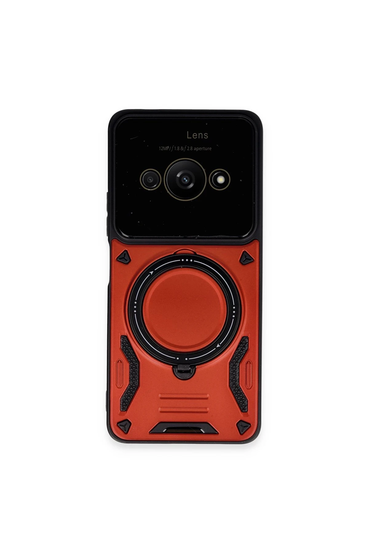 Newface Xiaomi Poco C61 Kılıf Joy Lens Standlı Kapak - Kırmızı