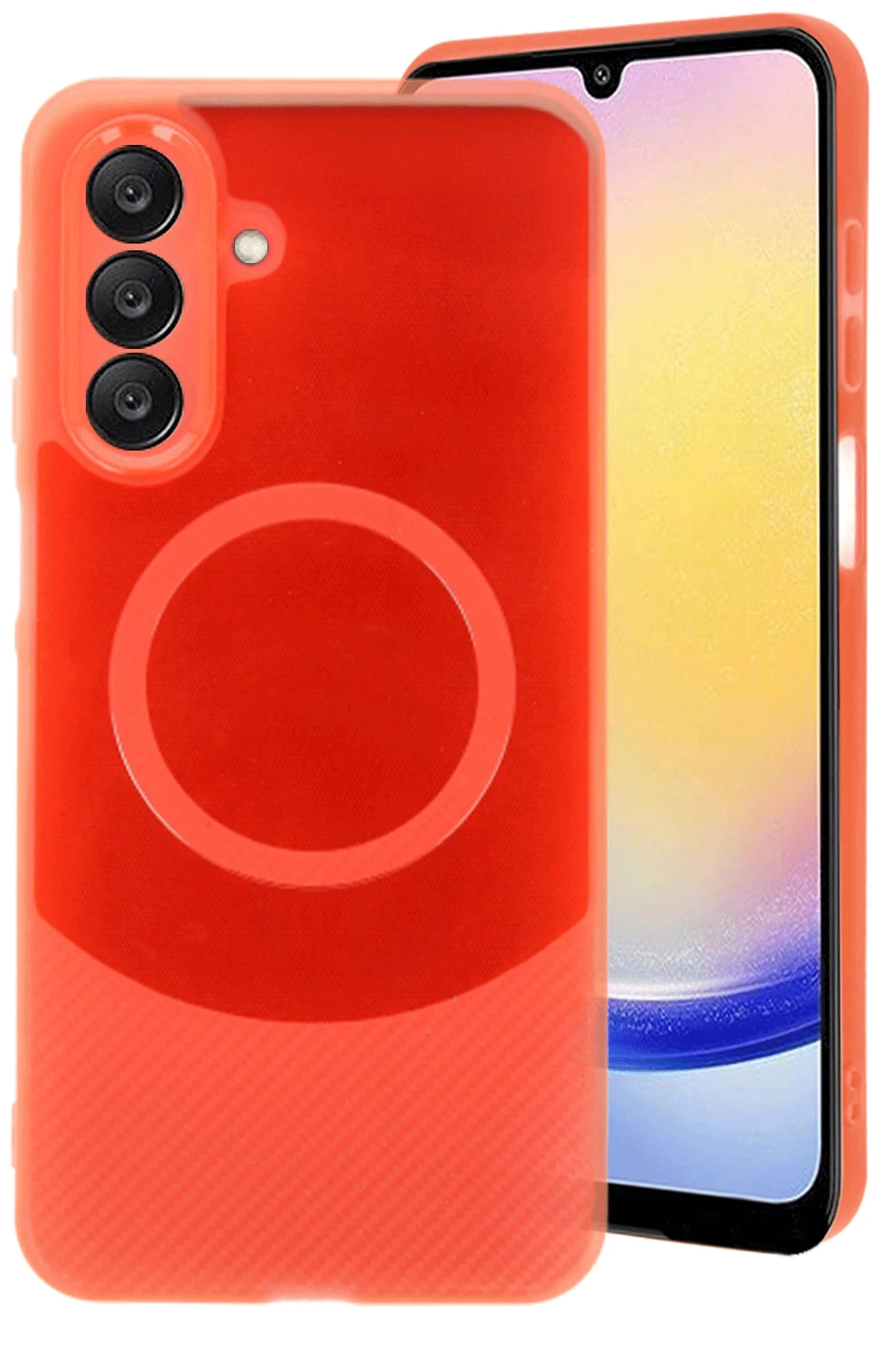 Newface Samsung A26 Kılıf Maya Karbon Kapak - Kırmızı