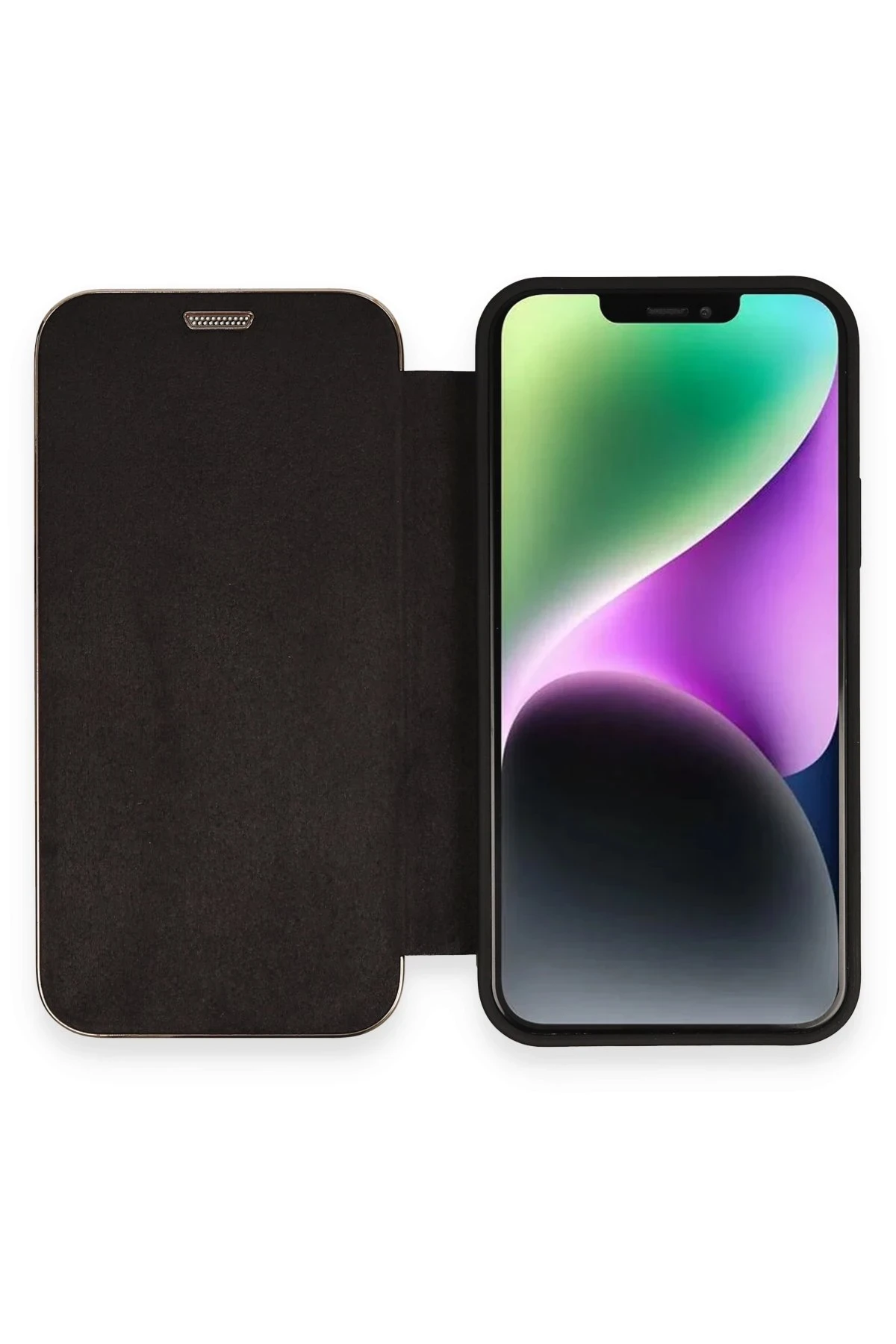 Newface iPhone 12 Kılıf Dolpin Kapaklı - Siyah