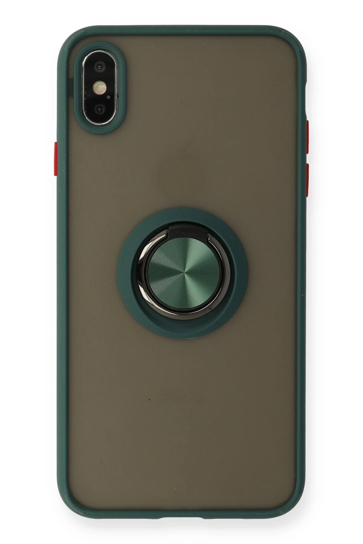 Newface iPhone X Kılıf Montreal Yüzüklü Silikon Kapak - Yeşil