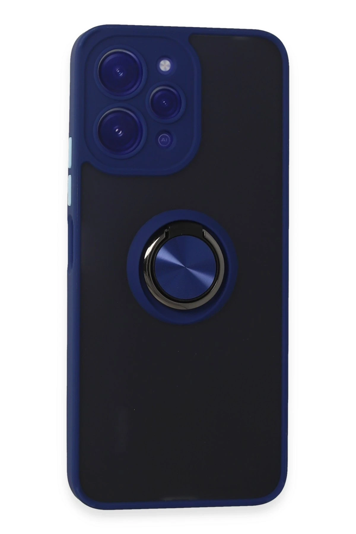Newface Xiaomi Redmi 12 Kılıf Montreal Yüzüklü Silikon Kapak - Lacivert