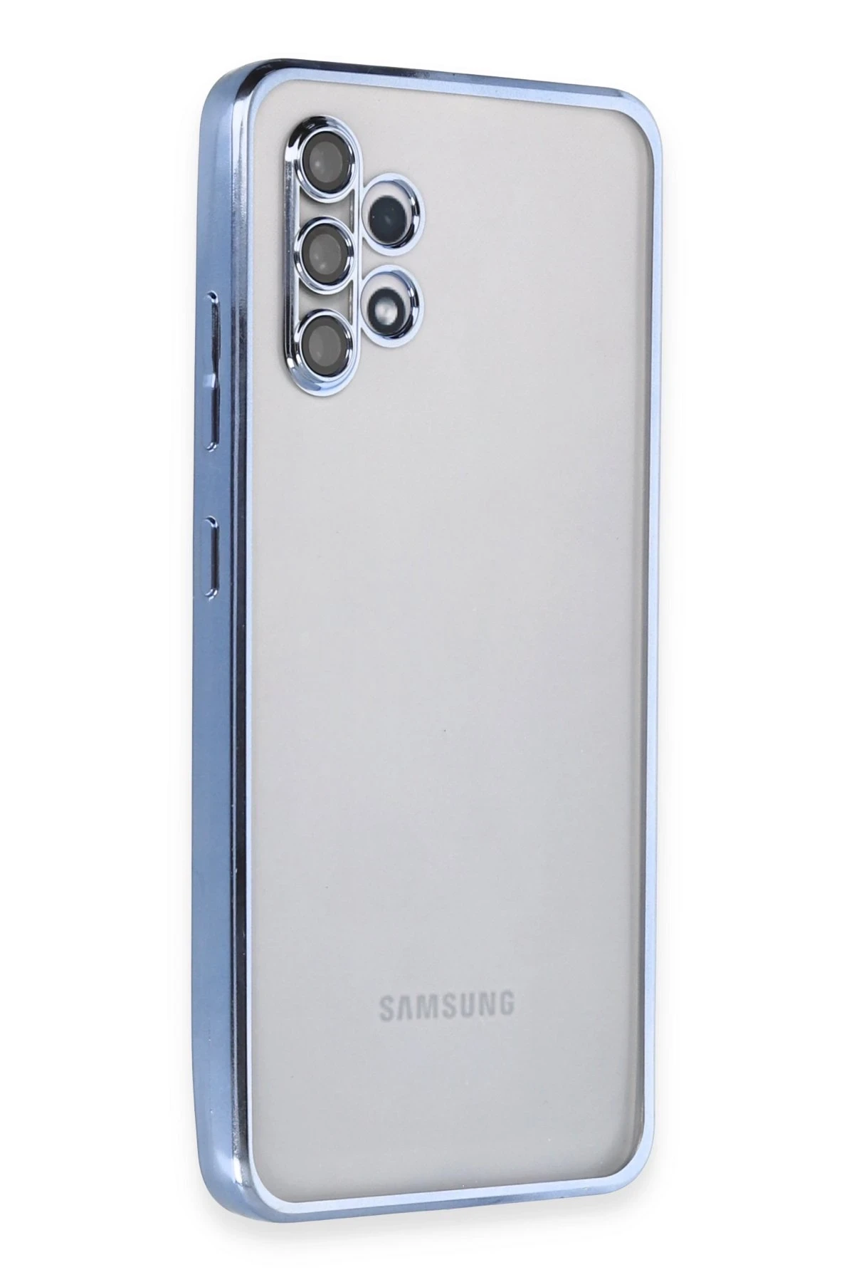 Newface Samsung Galaxy A32 Kılıf Razer Lensli Silikon - Açık Mavi