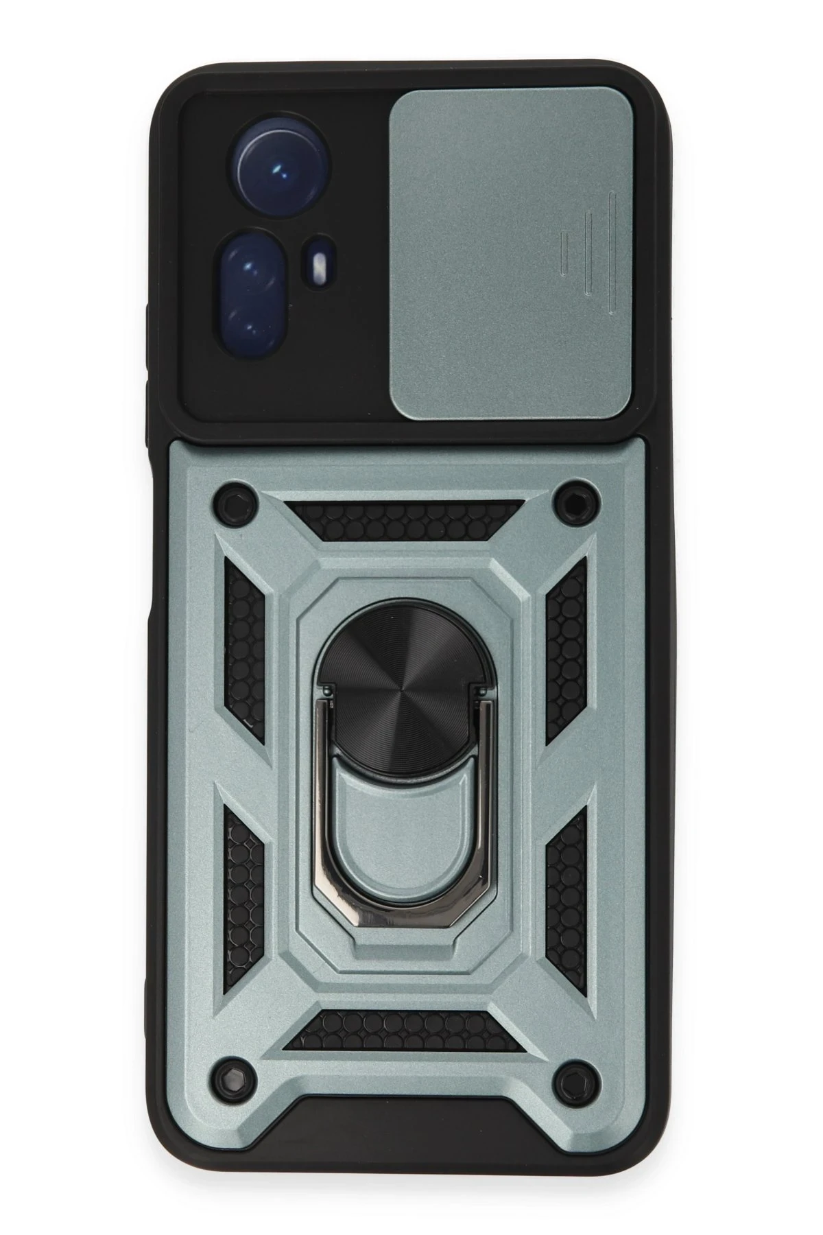 Newface Xiaomi Redmi Note 12S Kılıf Pars Lens Yüzüklü Silikon - Yeşil