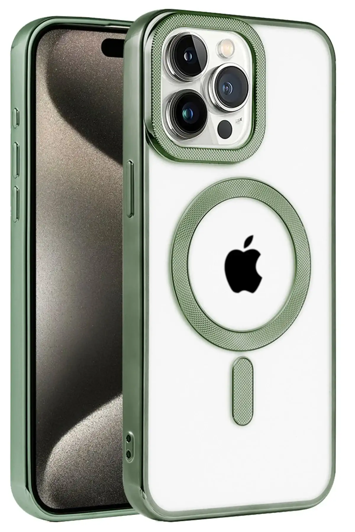 Newface iPhone 14 Pro Kılıf Kronos Magsafe Kapak - Koyu Yeşil
