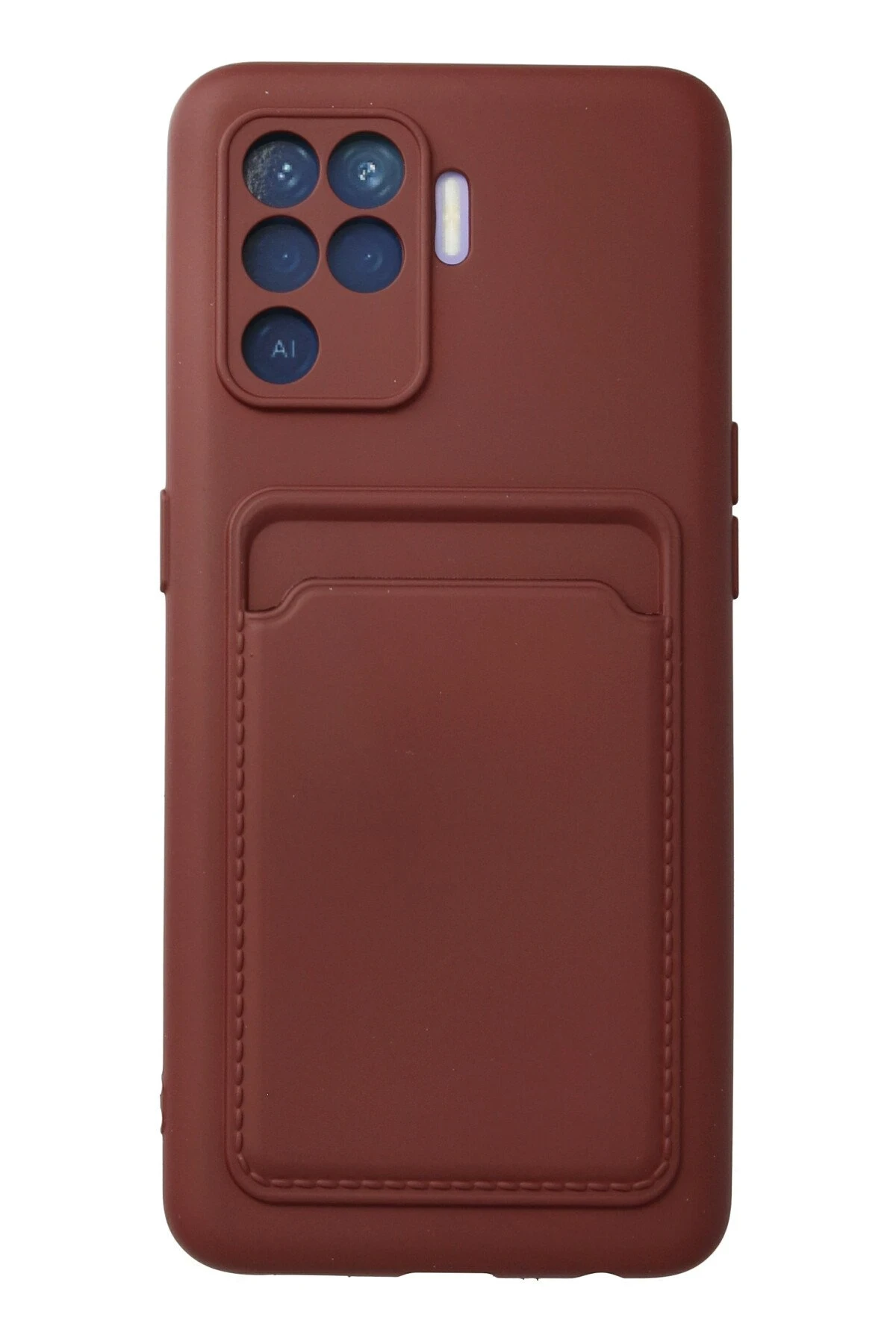 Newface Oppo Reno 5 Lite Kılıf Kelvin Kartvizitli Silikon - Bordo