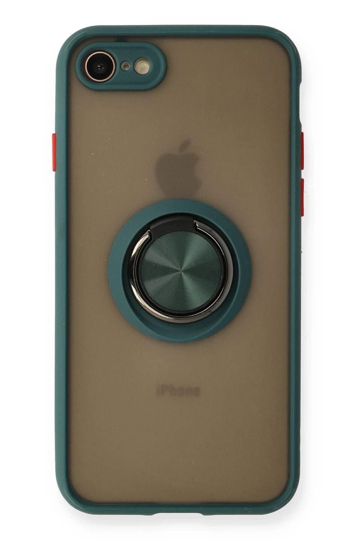 Newface iPhone 7 Kılıf Montreal Yüzüklü Silikon Kapak - Yeşil