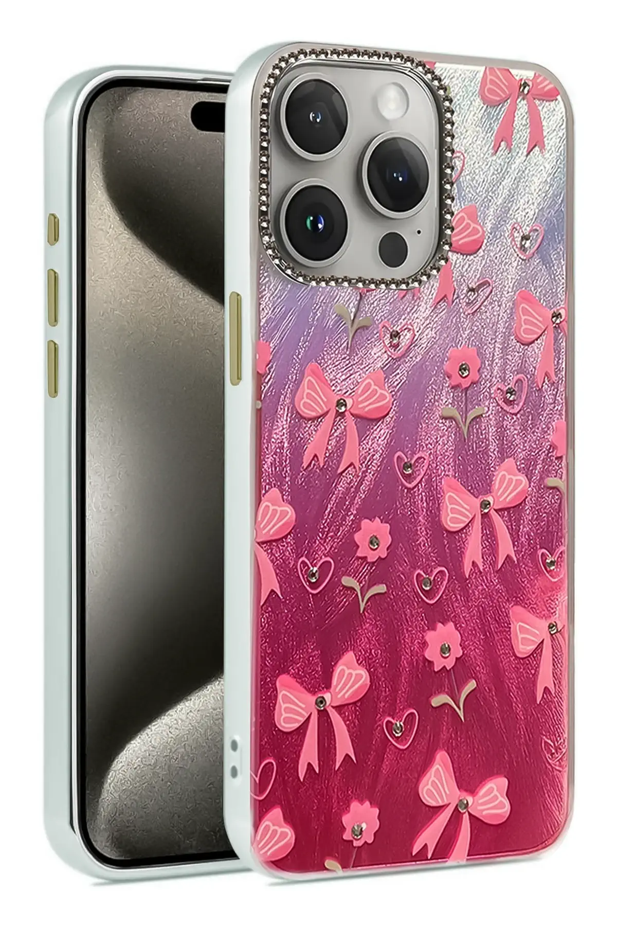 Newface iPhone 14 Pro Kılıf Blade Aynalı Desenli Kapak - Desen 3