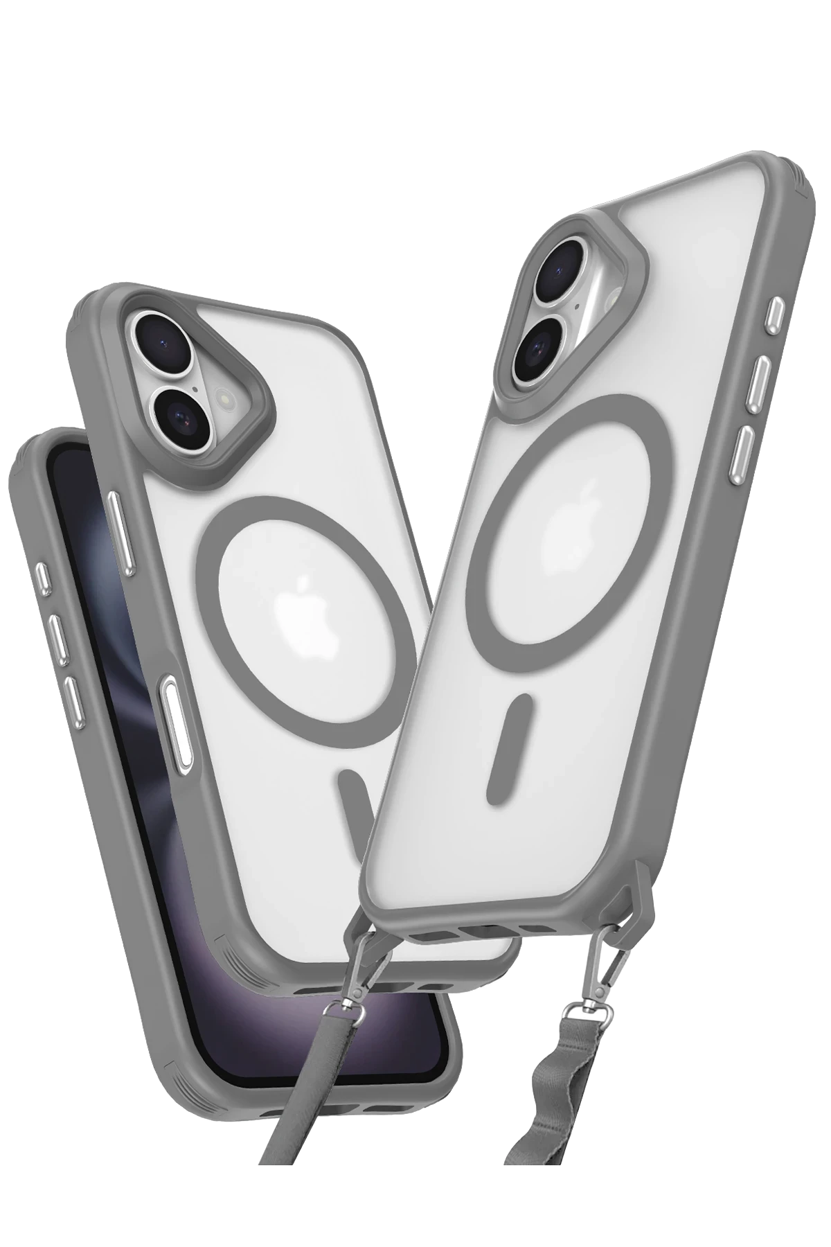 Newface iPhone 16 Kılıf Enka Magsafe Silikon Kılıf - Titan Gri