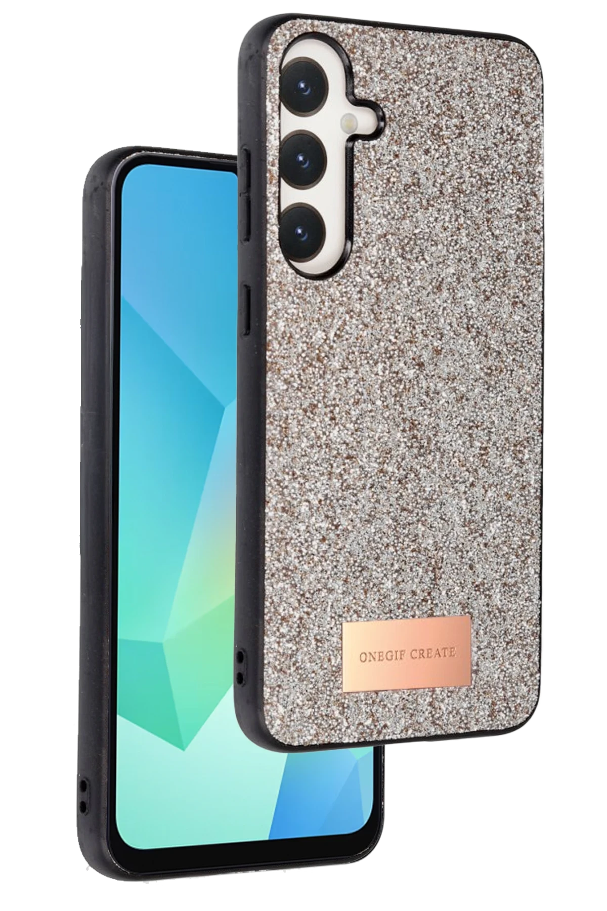 Onegif Samsung Galaxy A36 Bright Simli Kapak - Gold