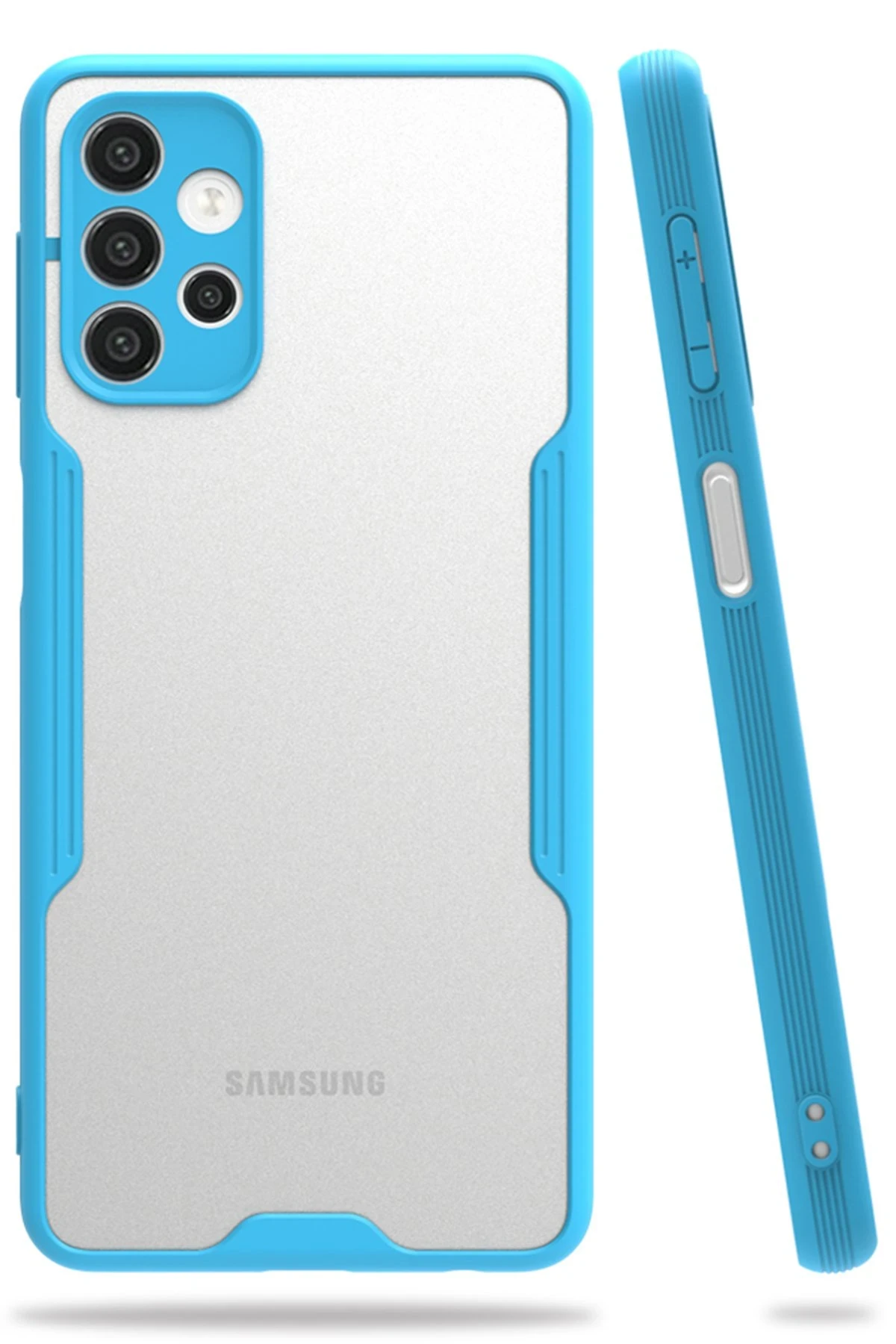 Newface Samsung Galaxy A72 Kılıf Platin Silikon - Mavi