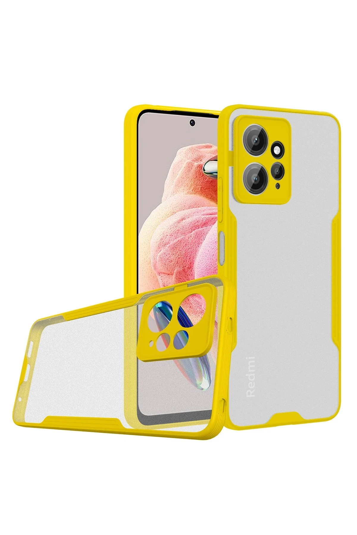 Newface Xiaomi Redmi Note 12 4G Kılıf Platin Silikon - Sarı