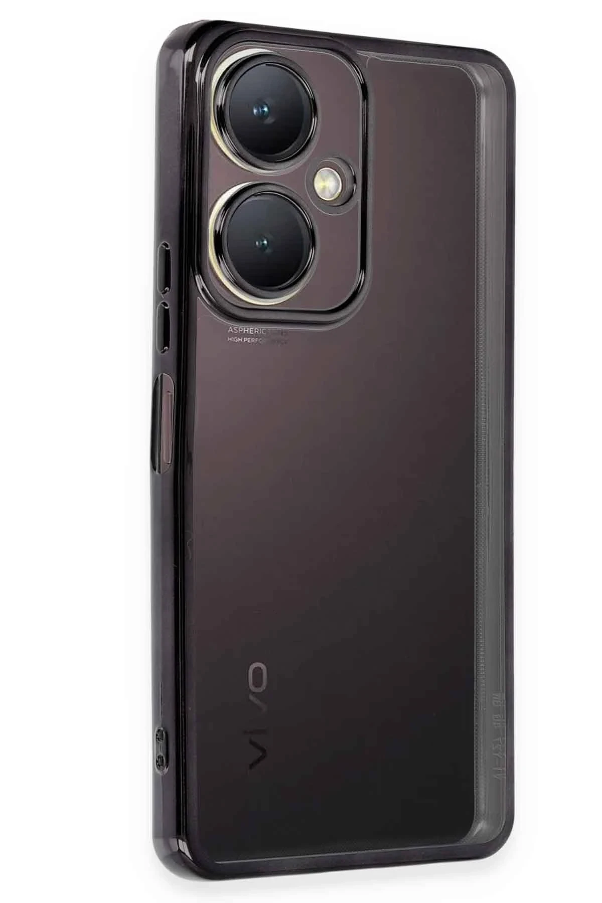 Newface Vivo Y27 Kılıf Razer Lensli Silikon - Siyah