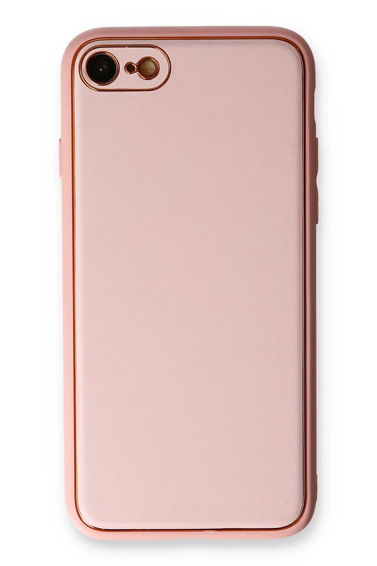 Newface iPhone 7 Kılıf Coco Deri Silikon Kapak - Pudra
