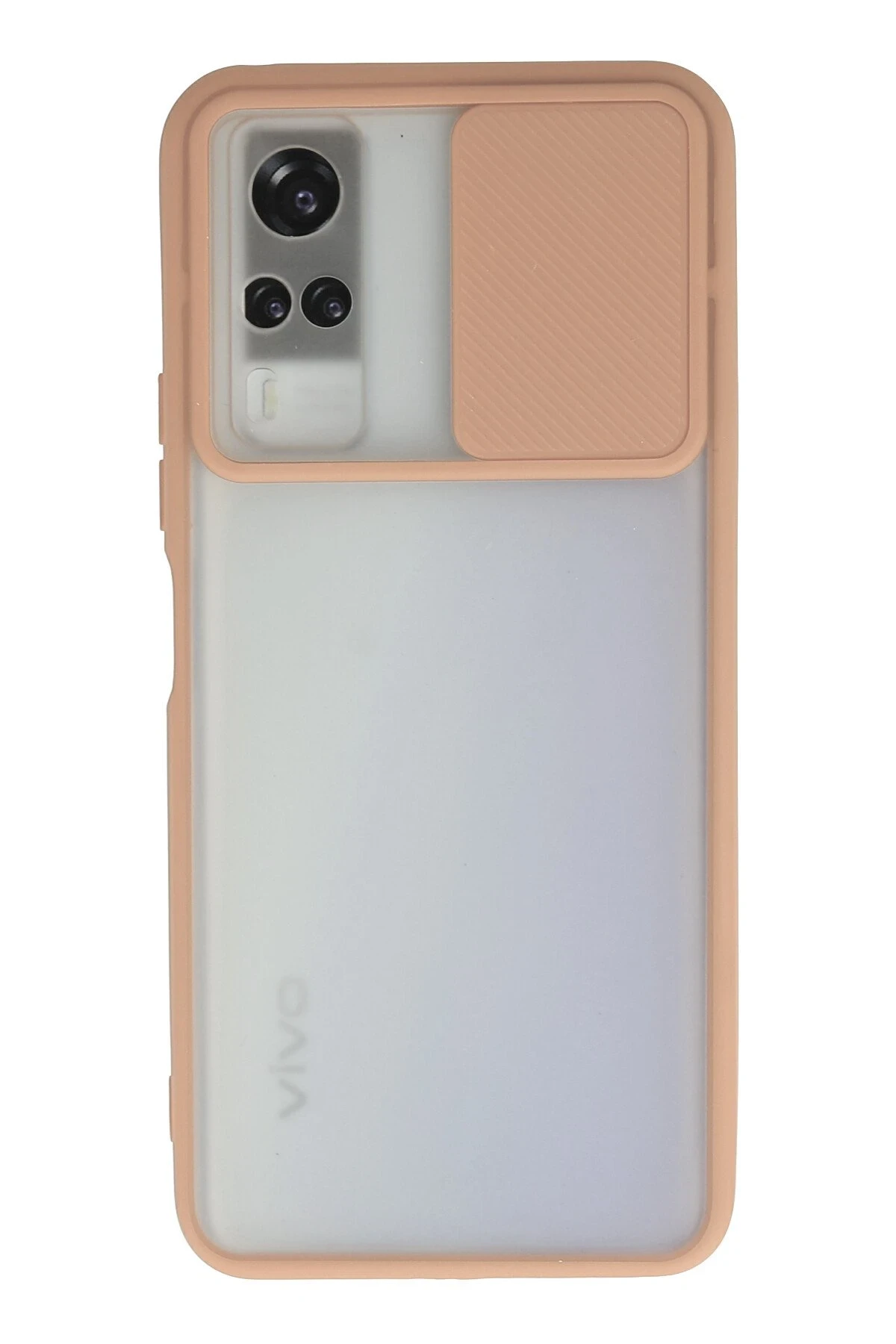 Newface Vivo Y53S Kılıf Palm Buzlu Kamera Sürgülü Silikon - Pembe