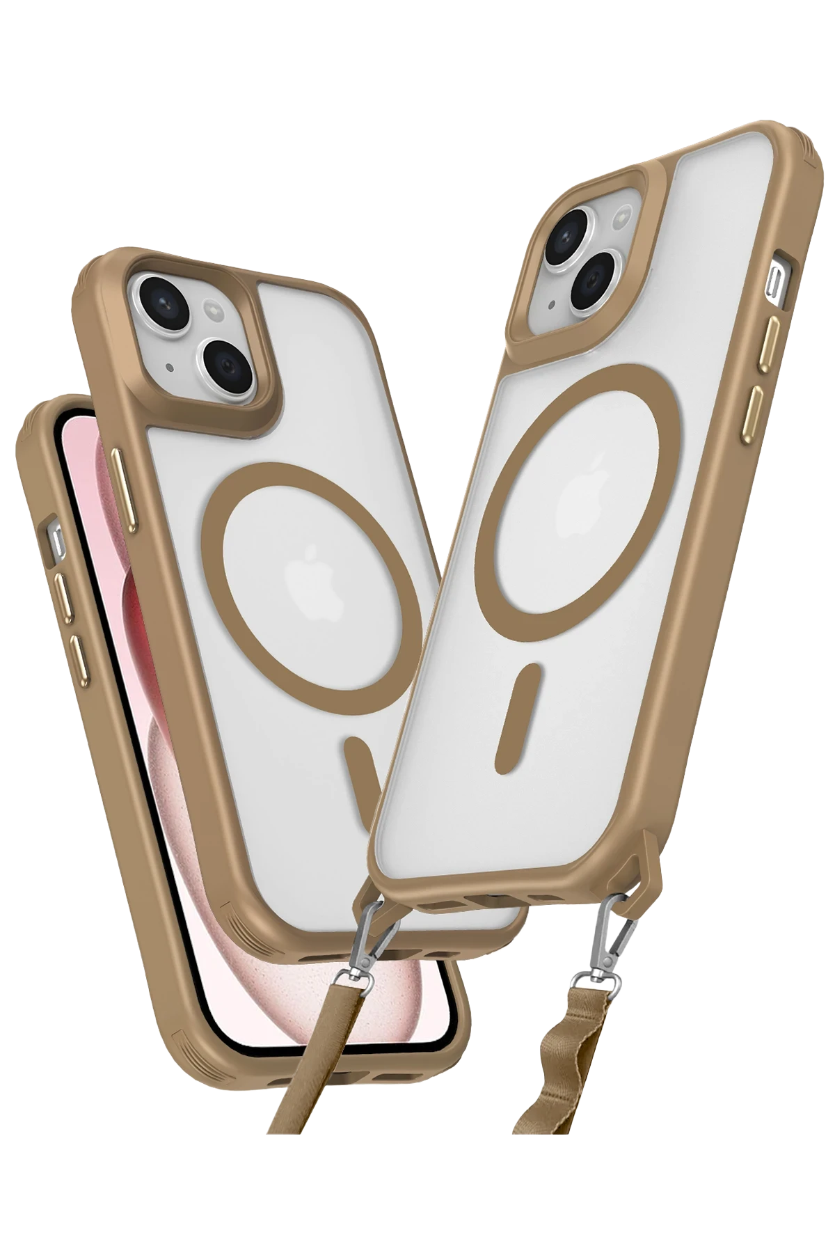 Newface iPhone 15 Kılıf Enka Magsafe Silikon Kılıf - Desert