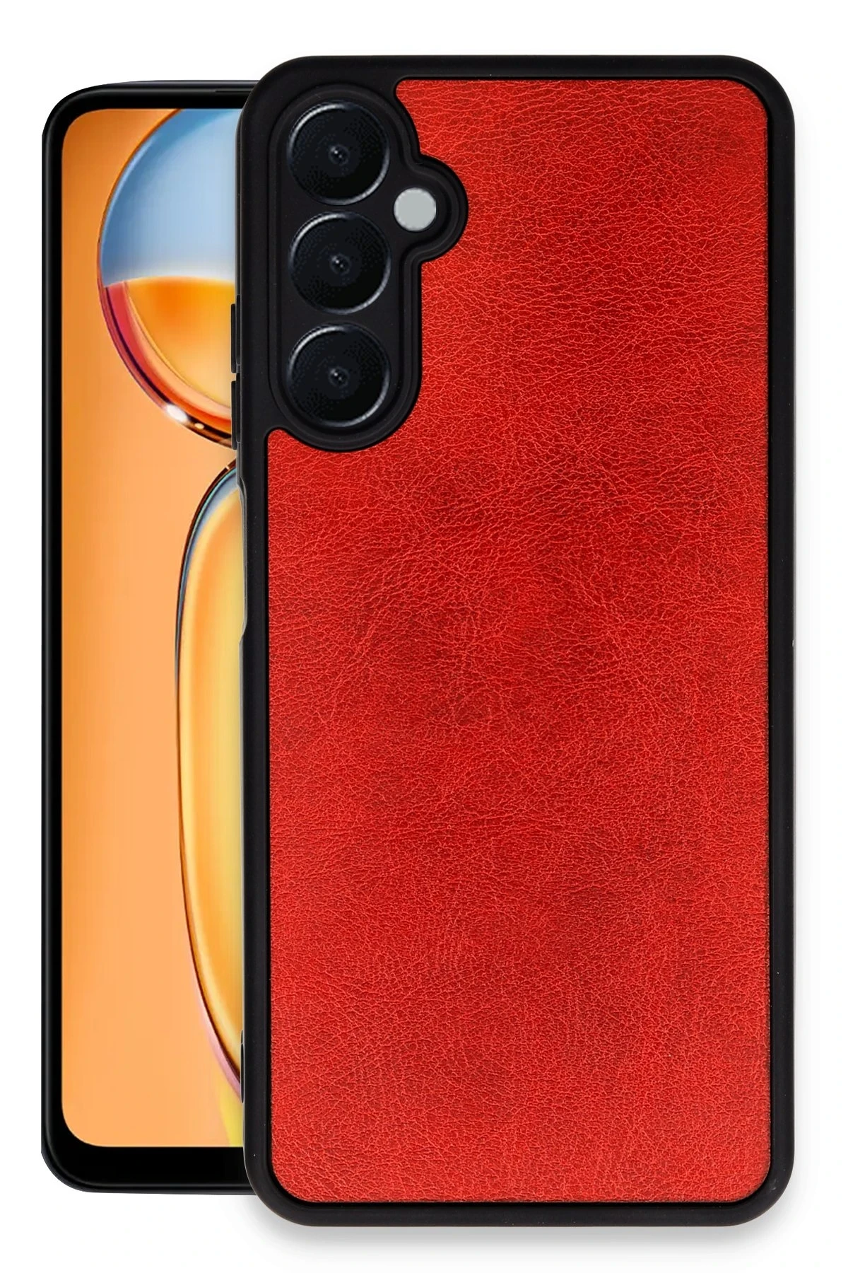 Newface Samsung Galaxy A55 5G Kılıf Aras Deri Kapak - Kırmızı