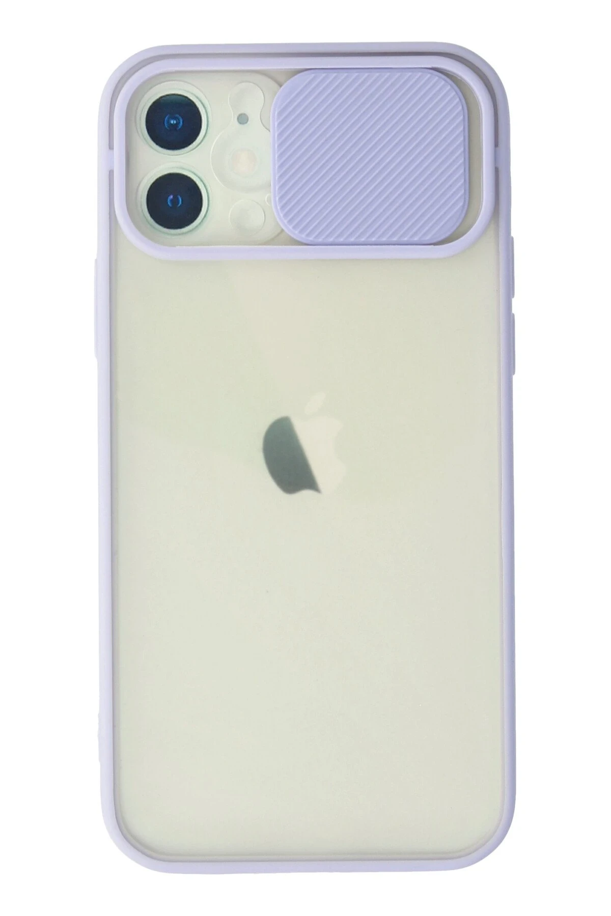 Newface iPhone 12 Kılıf Palm Buzlu Kamera Sürgülü Silikon - Lila