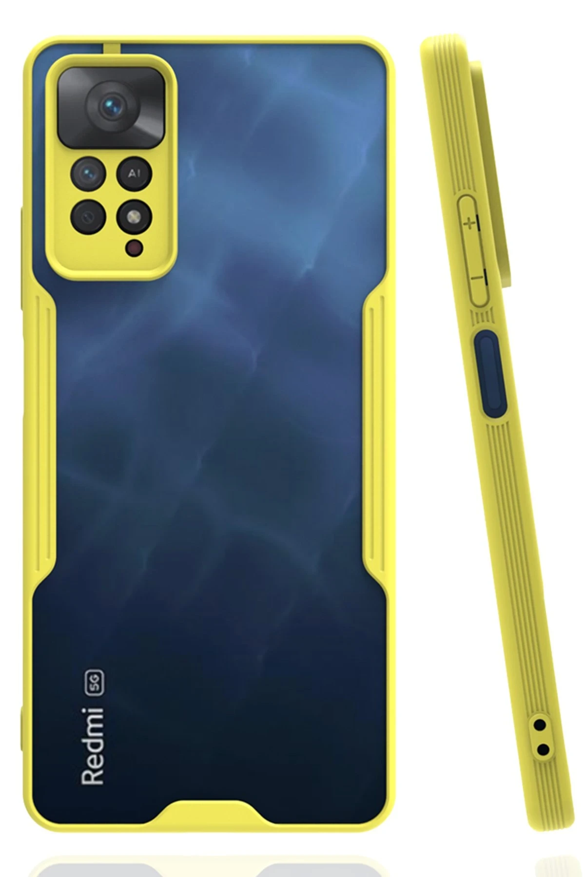 Newface Xiaomi Redmi Note 11 Pro Kılıf Platin Silikon - Sarı