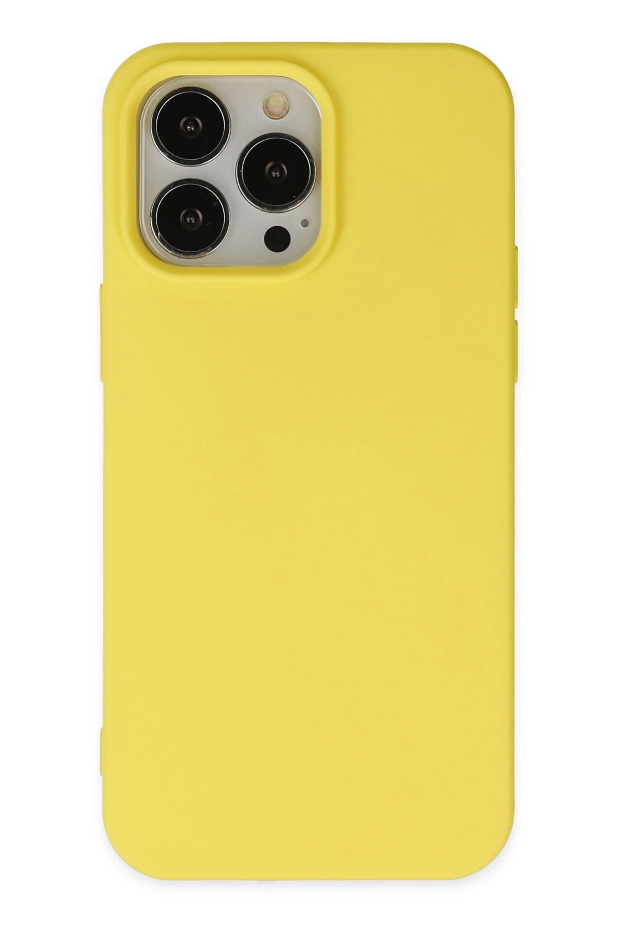 Newface iPhone 14 Pro Kılıf Nano içi Kadife Silikon - Sarı