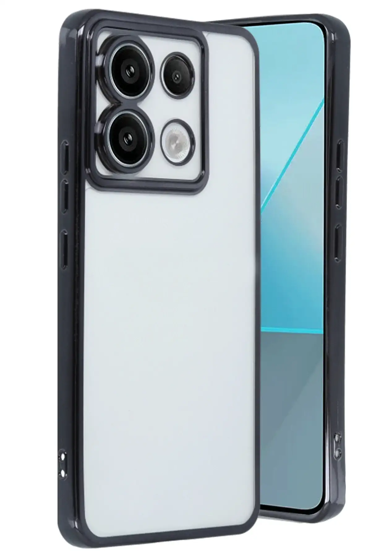 Newface Xiaomi Poco X6 Kılıf Razer Lensli Silikon - Siyah