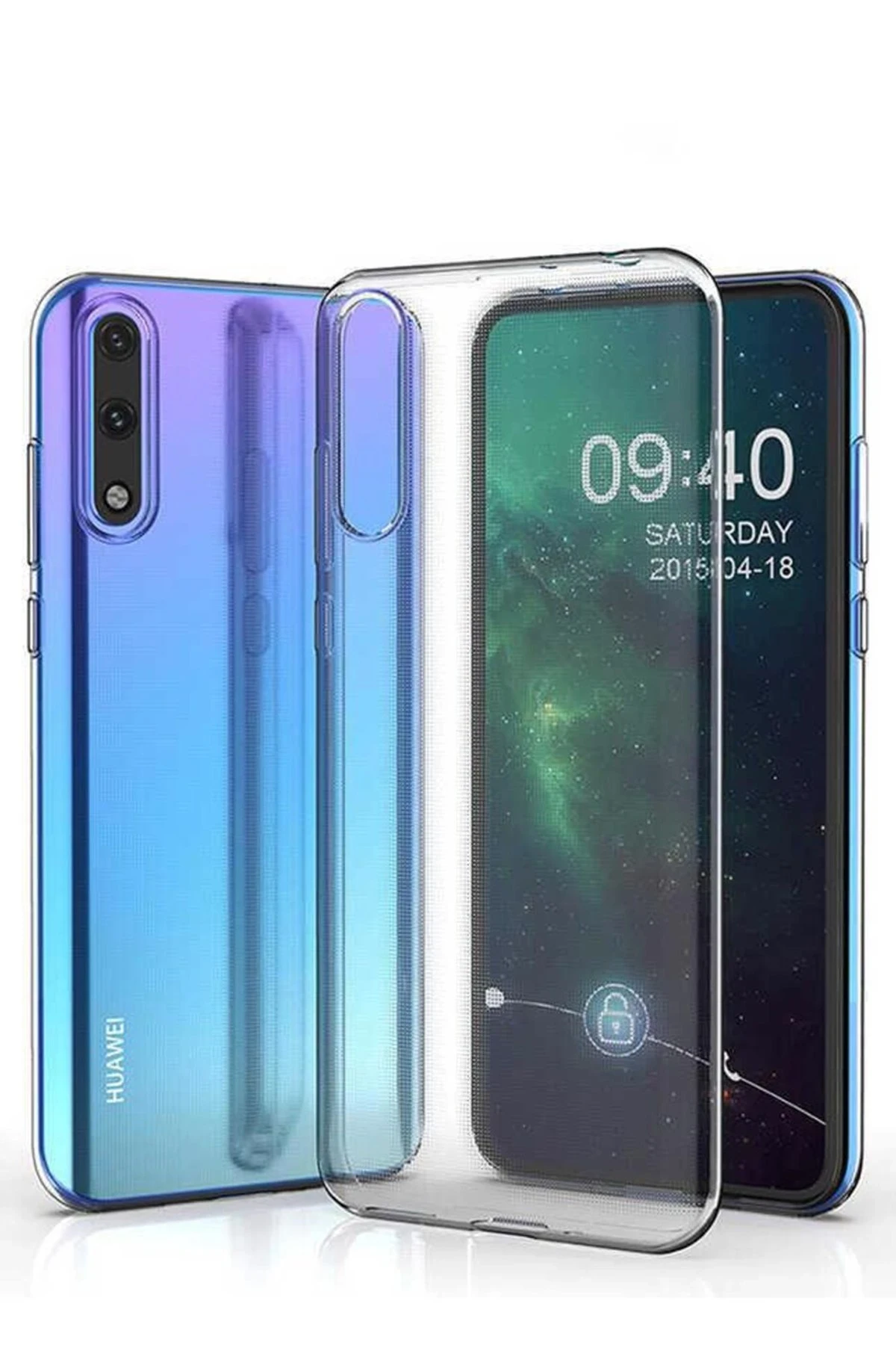 Newface Huawei Y8P Kılıf Lüx Şeffaf Silikon