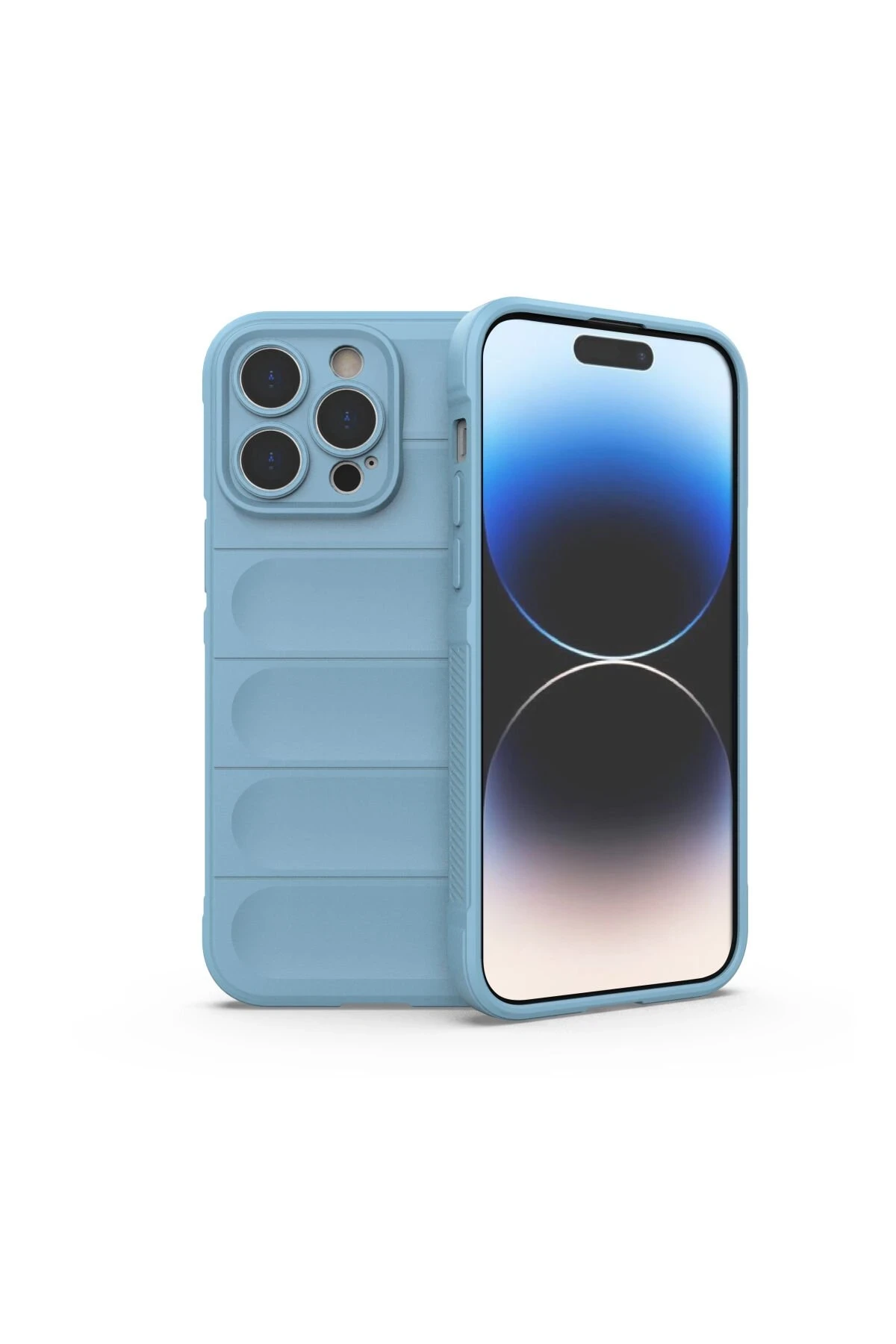 Newface iPhone 14 Pro Max Kılıf Optimum Silikon - Sky Blue