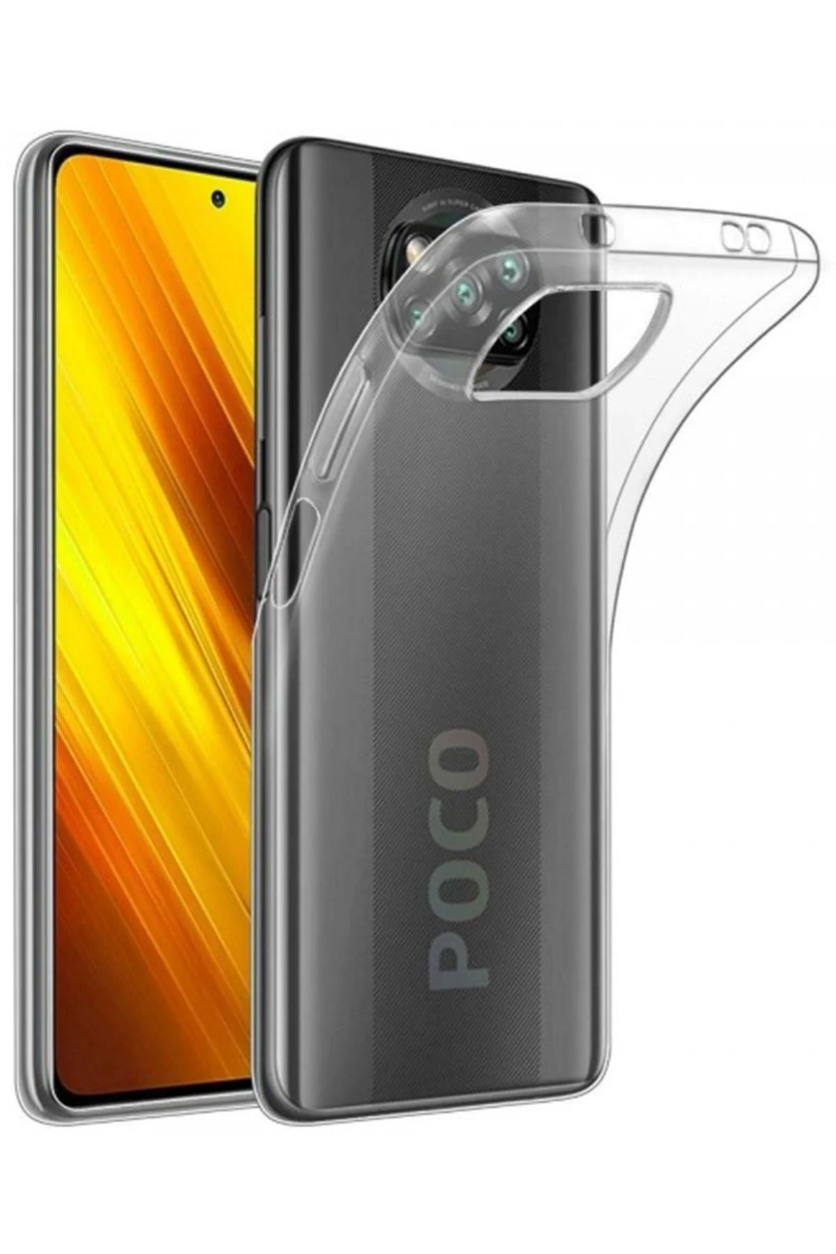 Newface Xiaomi Pocophone X3 Kılıf Lüx Şeffaf Silikon