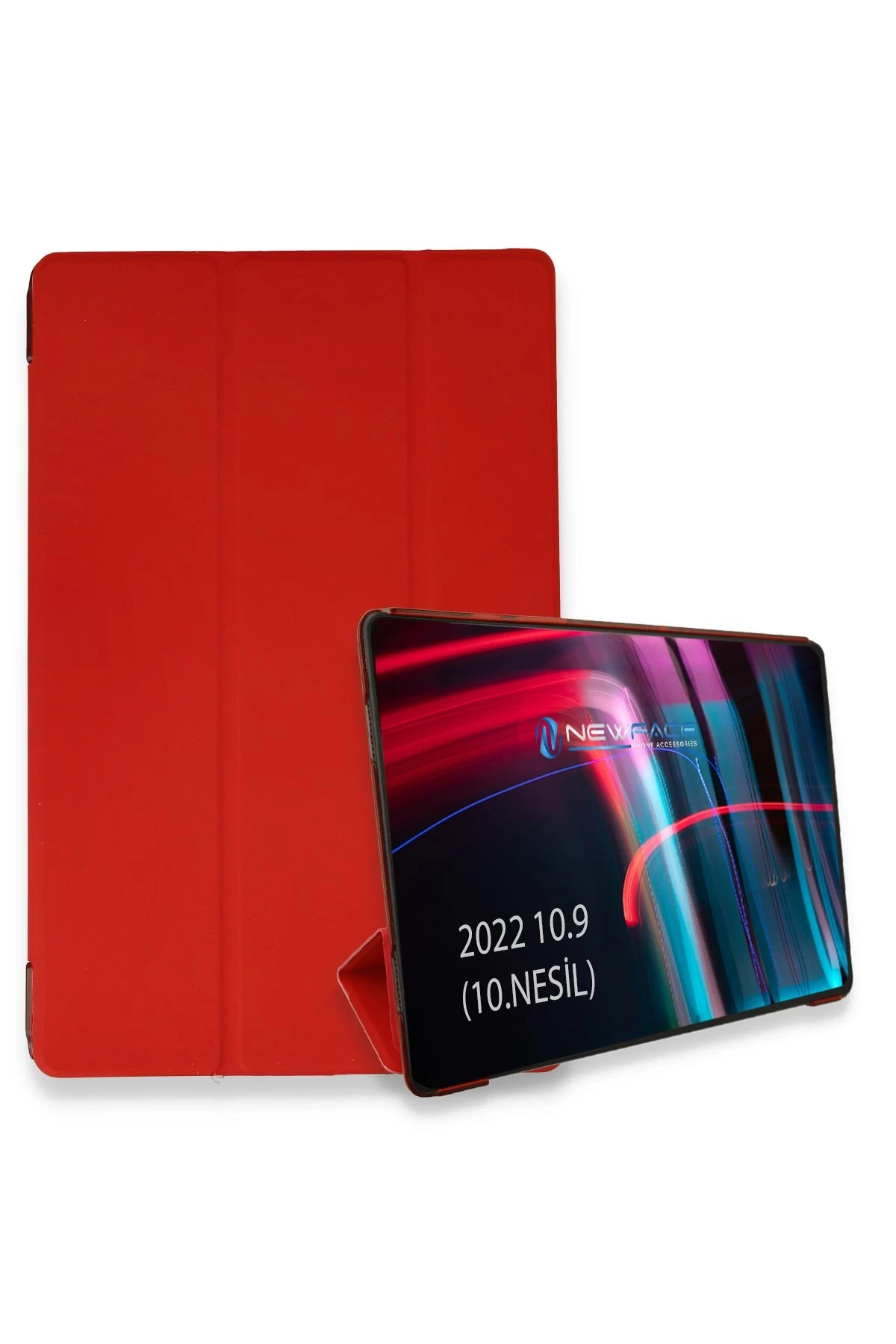 Newface iPad 2022 10.9 (10.nesil) Kılıf Tablet Smart Kılıf - Kırmızı