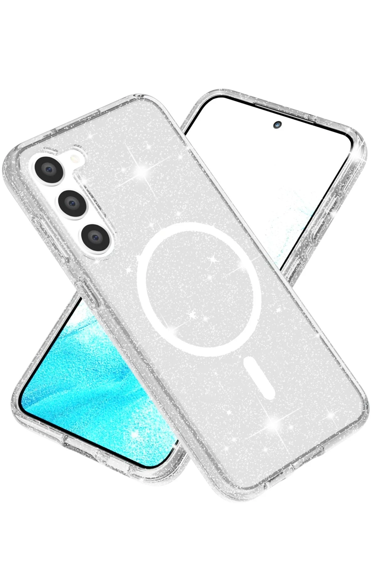 Newface Samsung Galaxy S23 Kılıf Glow Magsafe Kapak - Şeffaf