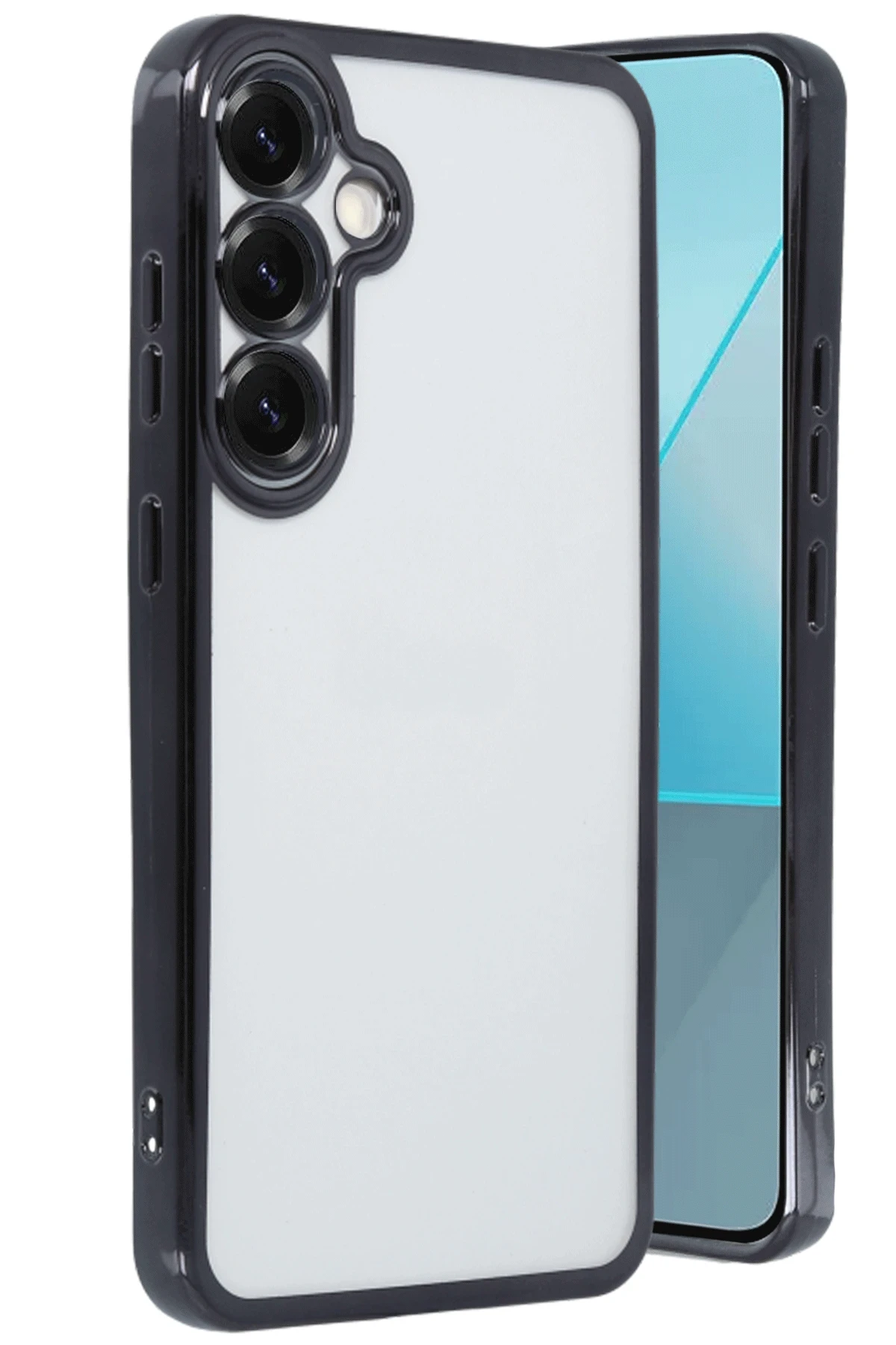 Newface Samsung Galaxy S25 Plus Kılıf Razer Lensli Silikon - Siyah