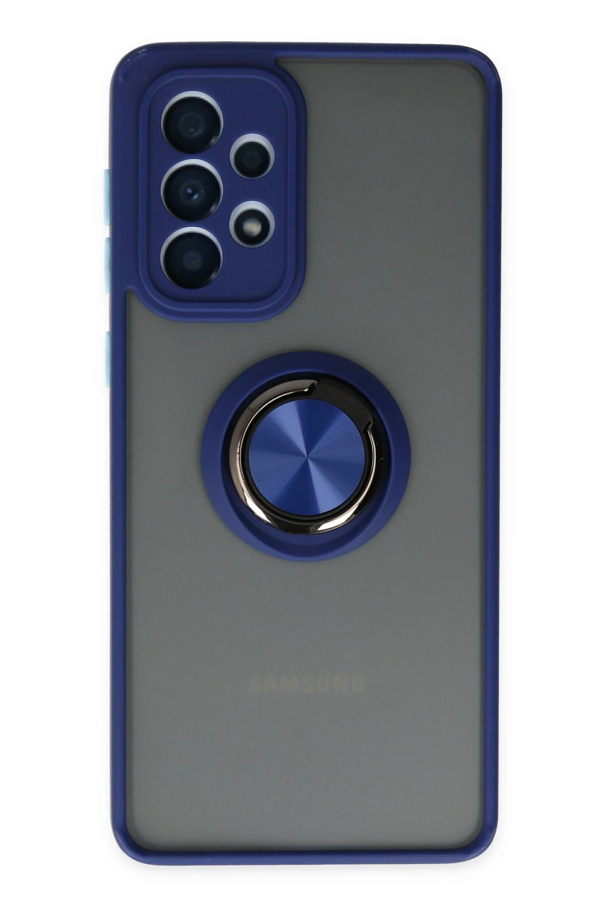 Newface Samsung Galaxy A33 5G Kılıf Montreal Yüzüklü Silikon Kapak - Lacivert
