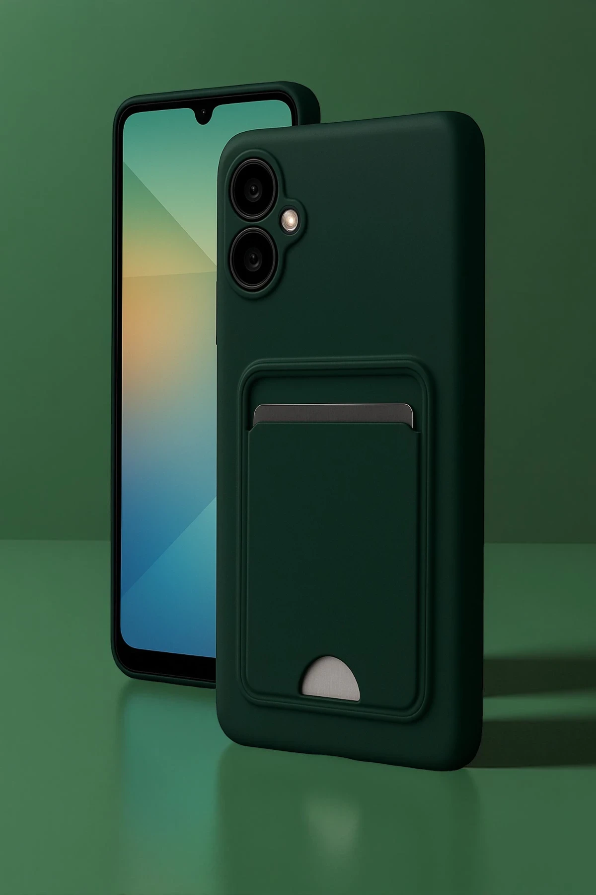 Newface Samsung Galaxy A06 Kılıf Kelvin Kartvizitli Silikon - Lacivert