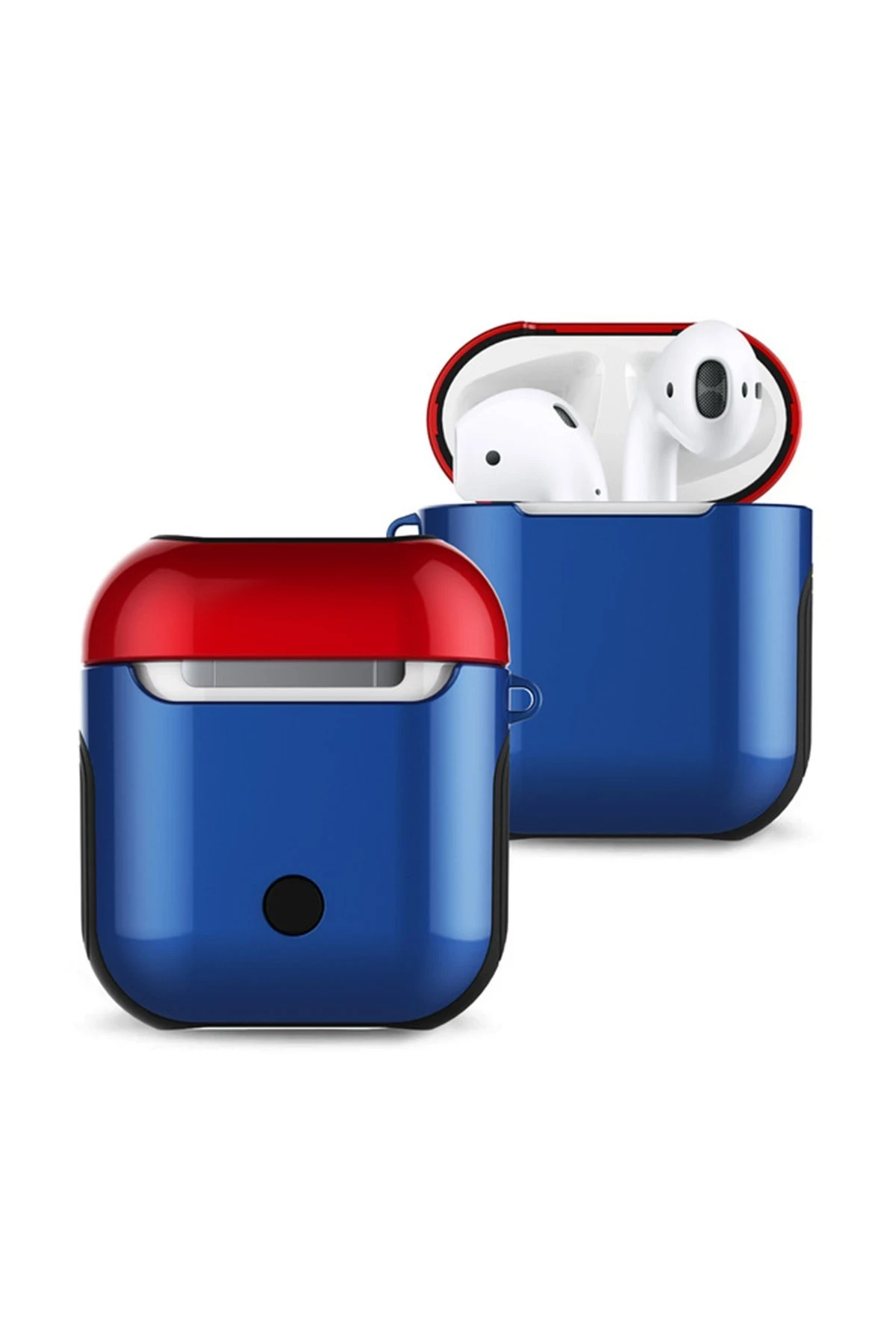 Newface Airpods 2 (2.nesil) 3in1 Kılıf - Lacivert-Kırmızı