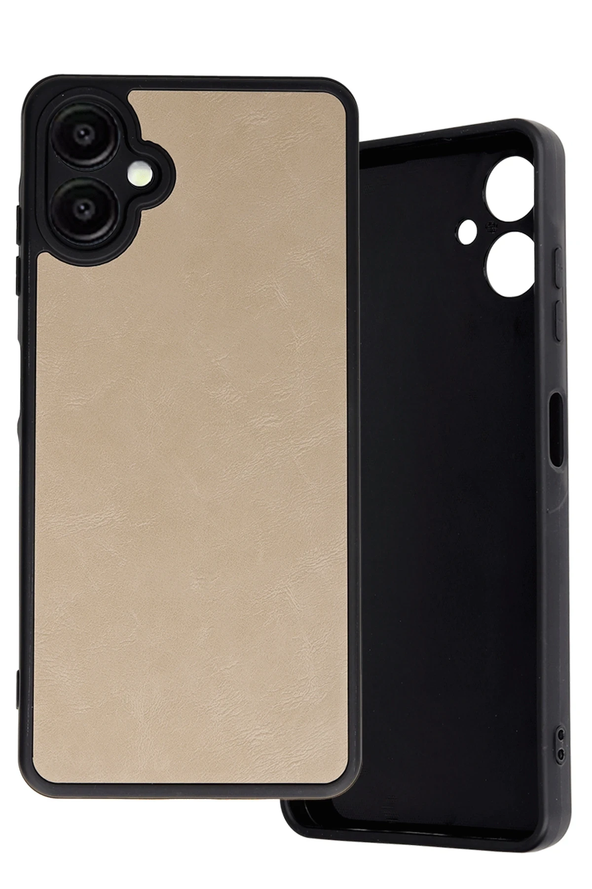 Newface Samsung Galaxy A06 Kılıf Aras Deri Kapak - Pudra